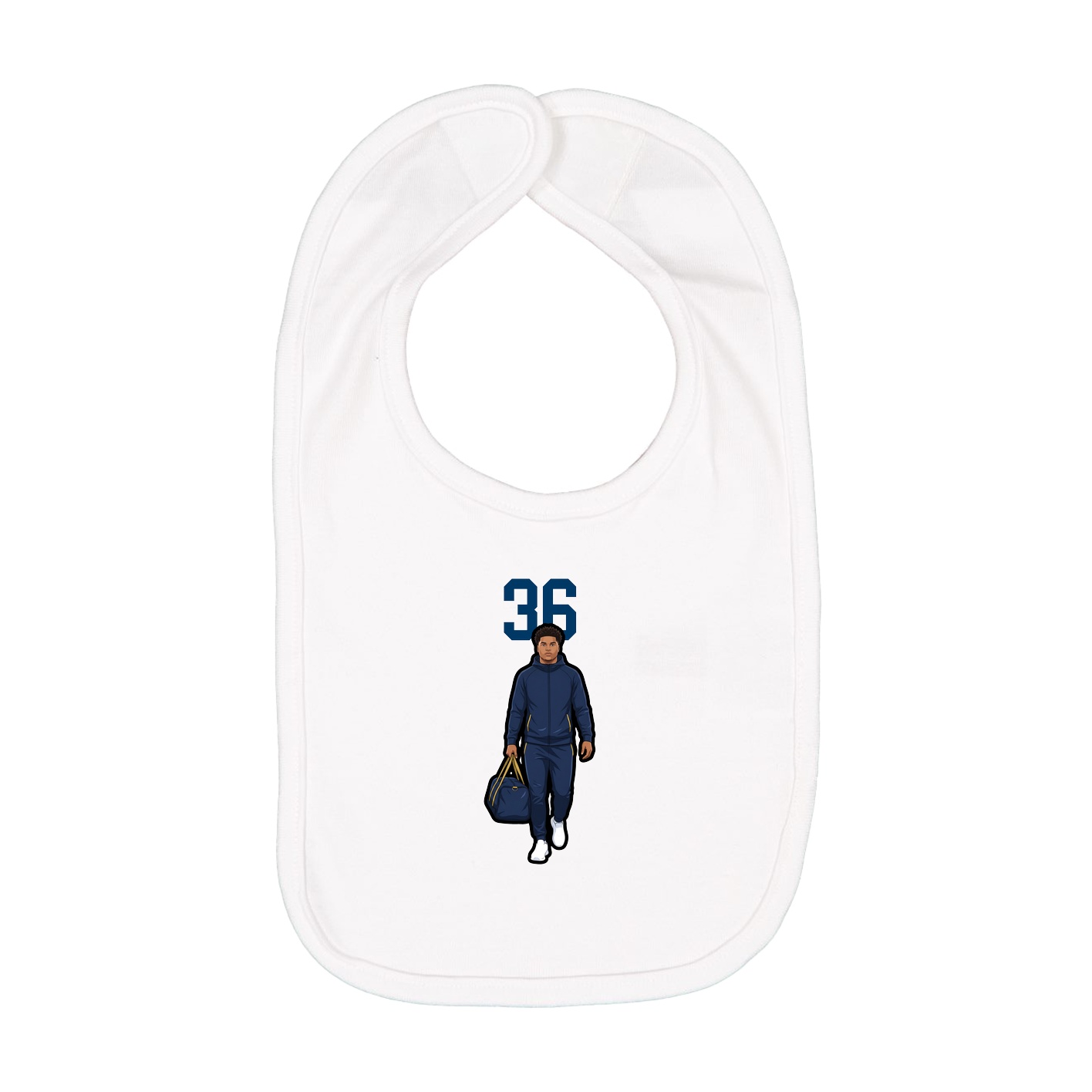 Infant Bib — Number Top in White