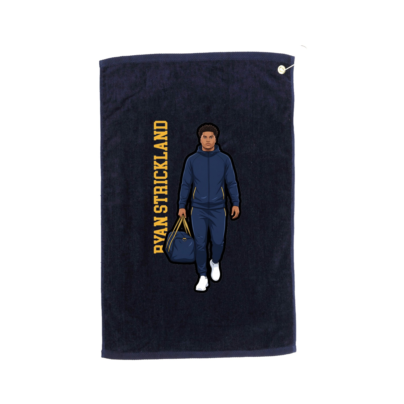Golf Towel — Name Vertical in Navy