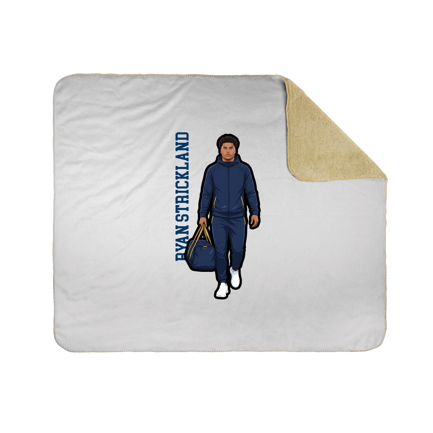 Throw Blanket — Name Vertical in White