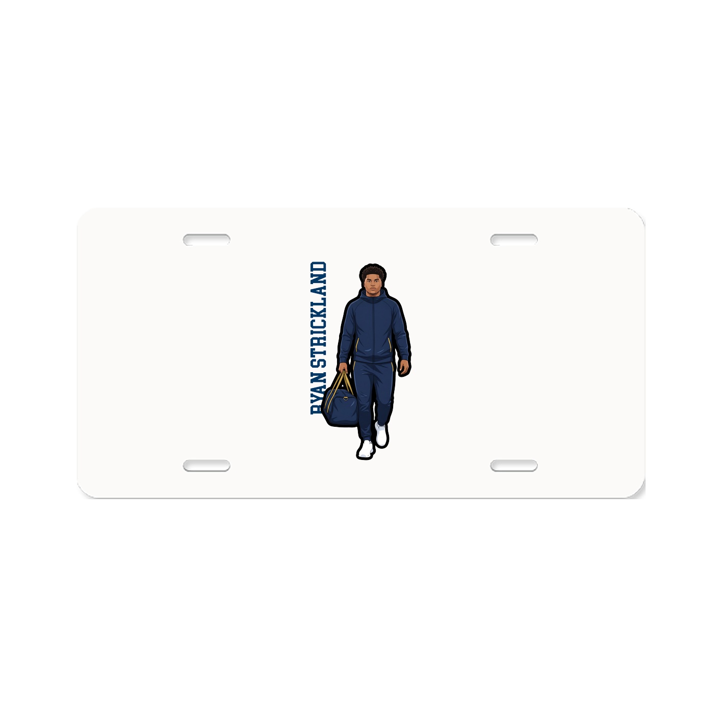 License Plate — Name Vertical in Classic