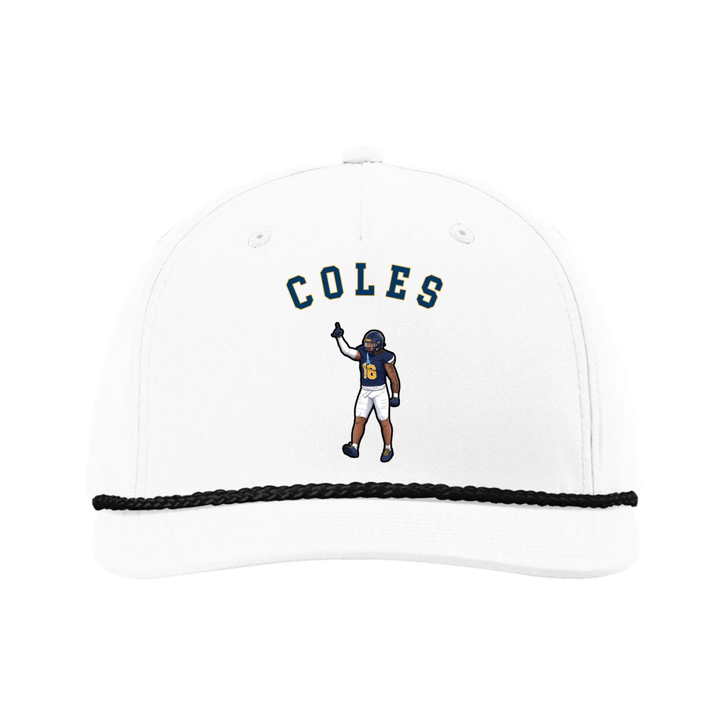 Five-Panel Classic Rope Cap — Shirsey Arch in White