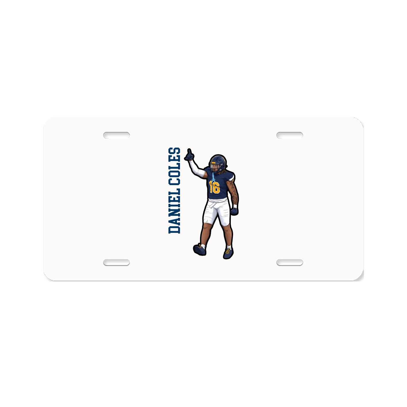 License Plate — Name Vertical in Classic
