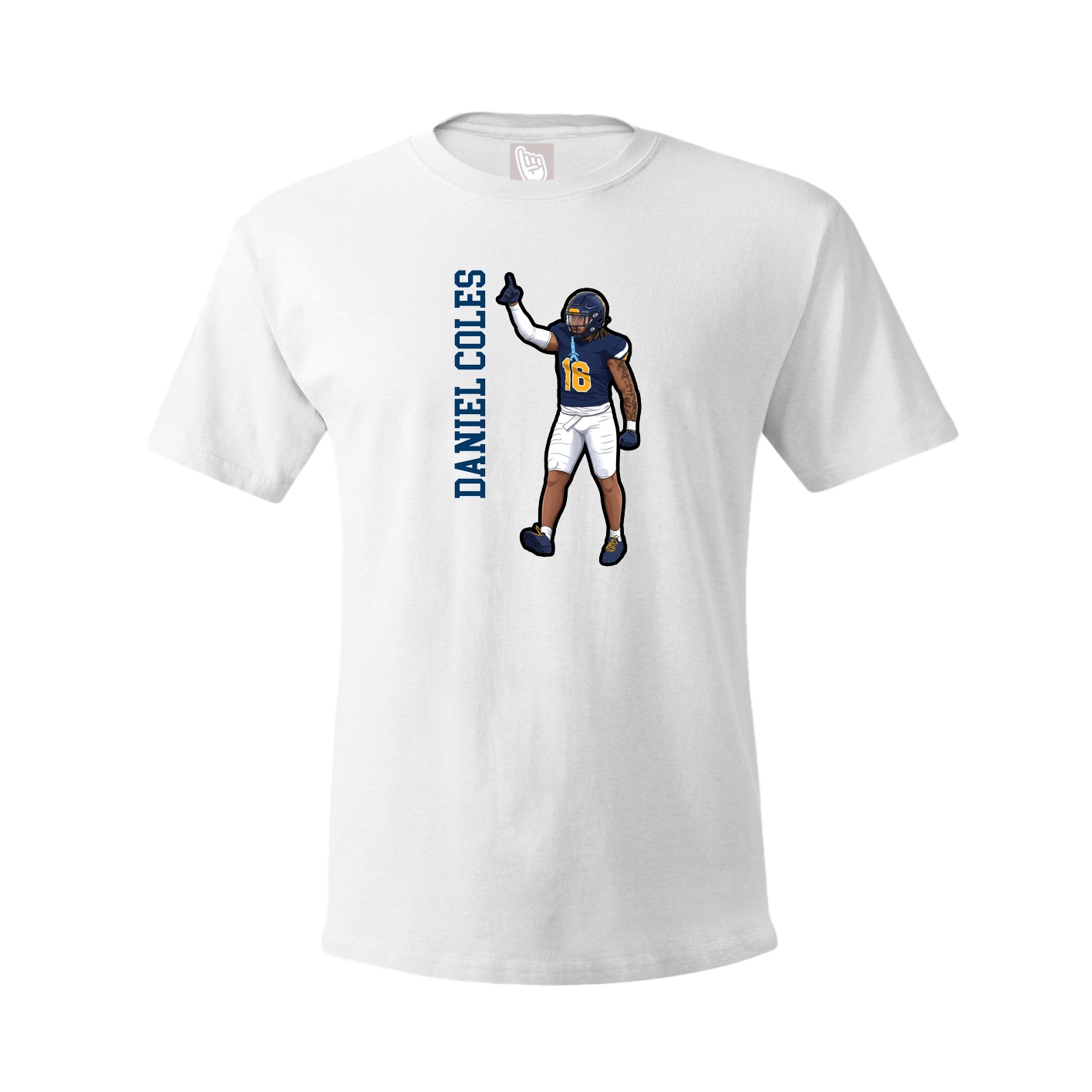 Youth Tee — Name Vertical in White
