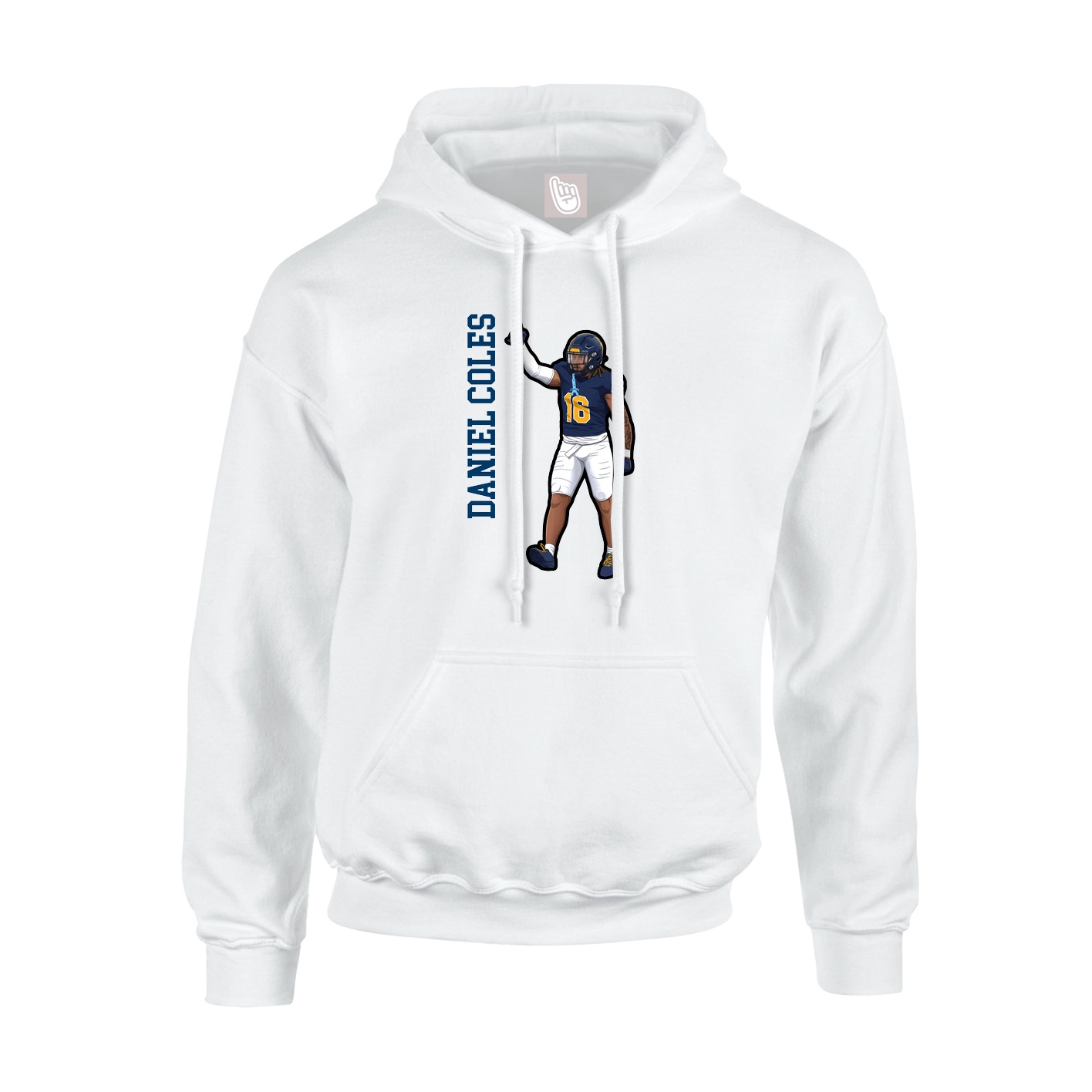 Hoodie — Name Vertical in White