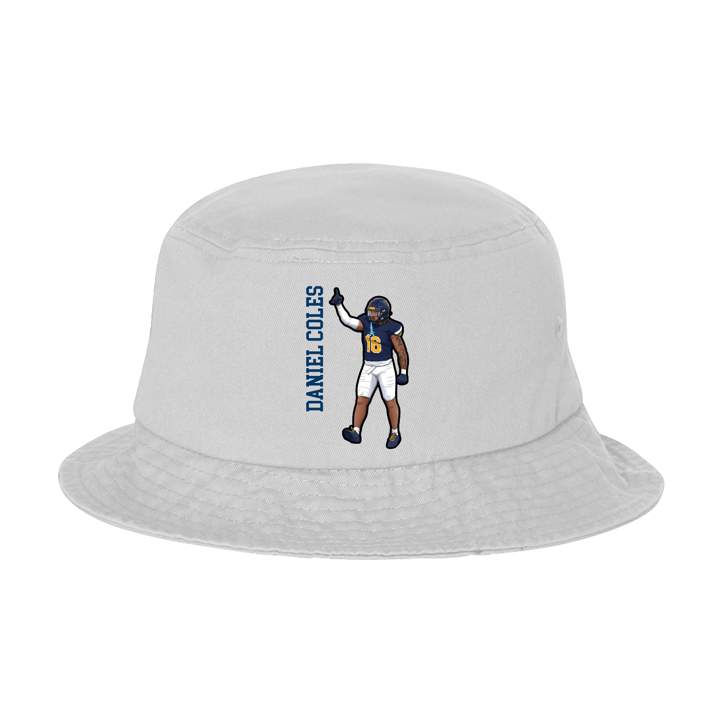 Bucket Cap — Name Vertical in White
