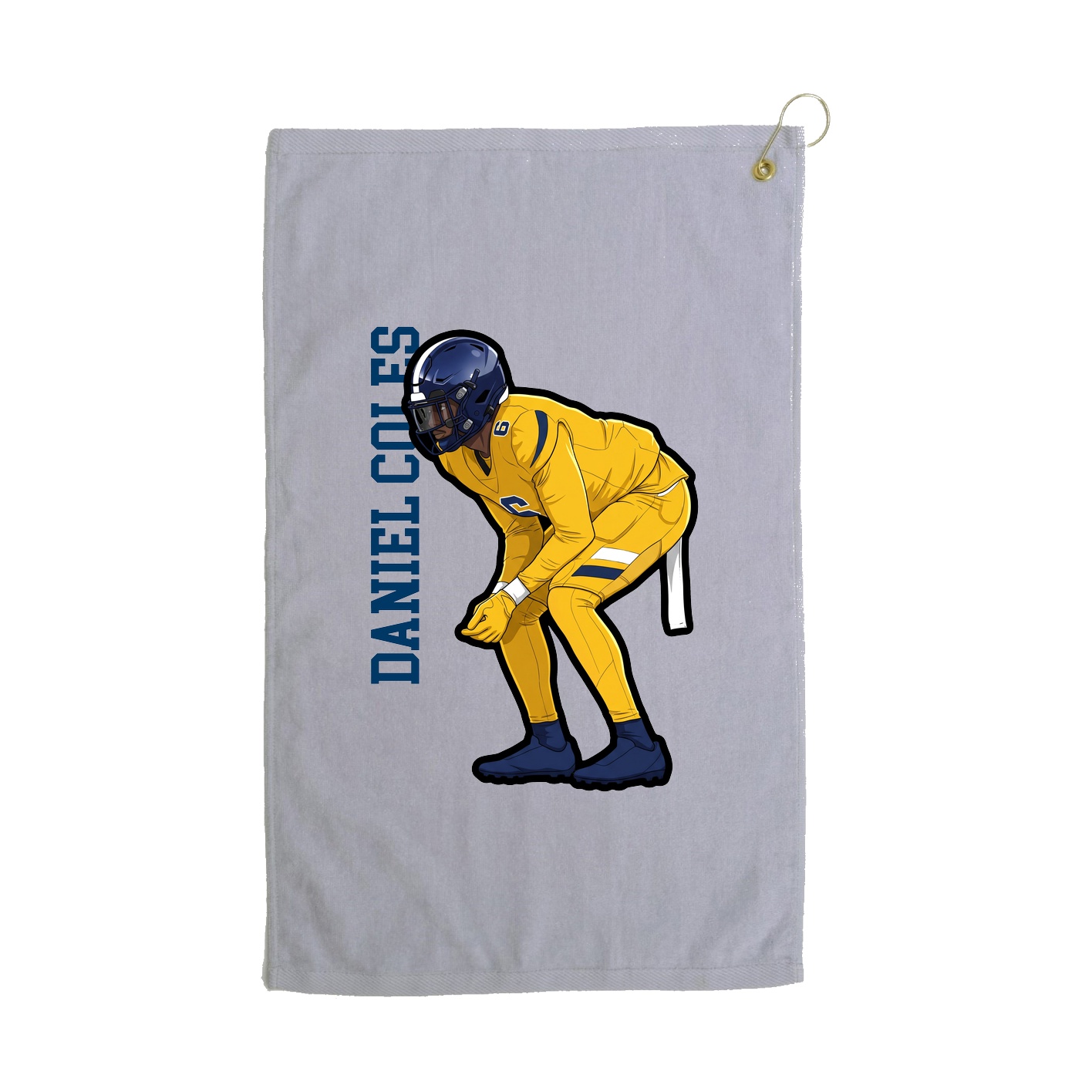 Golf Towel — Name Vertical in Grey