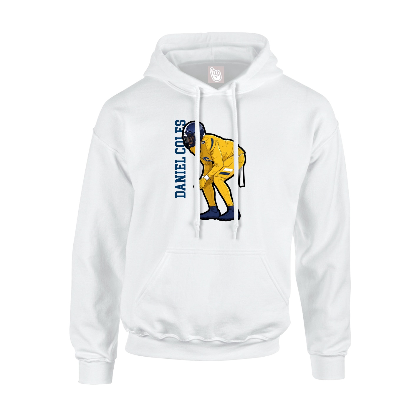Youth Hoodie — Name Vertical in White