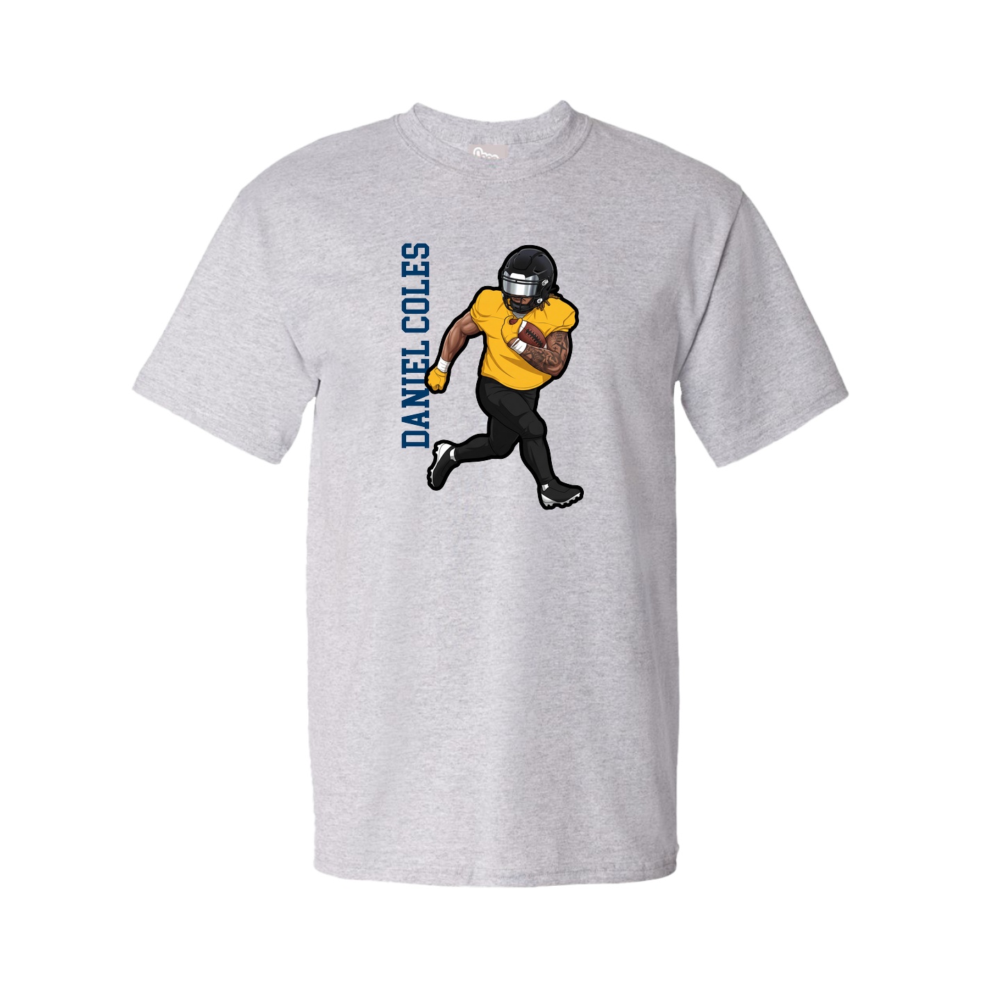 Youth Tee — Name Vertical in Grey