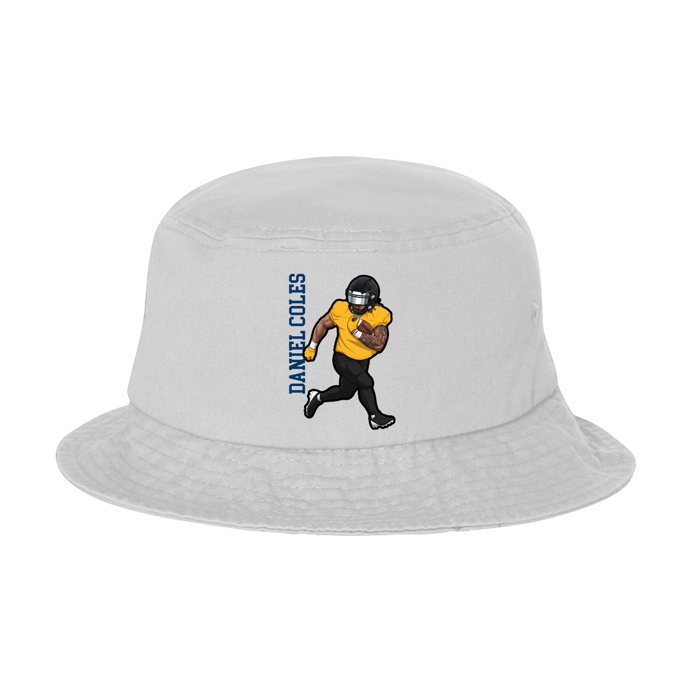 Bucket Cap — Name Vertical in White