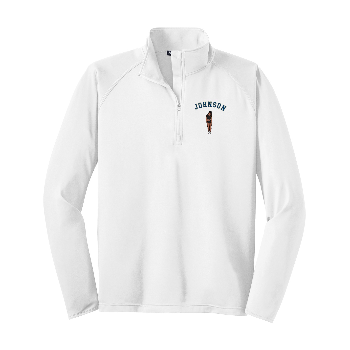Q-Zip Pullover — Shirsey Arch in White