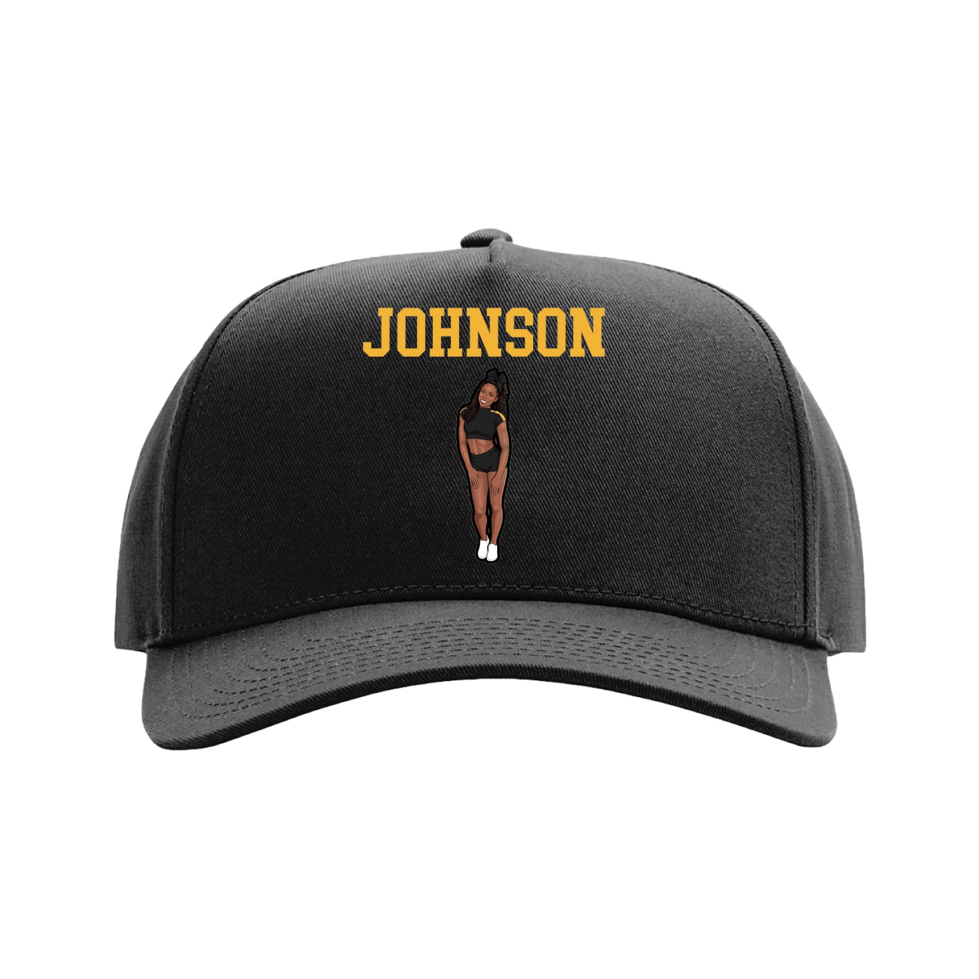 Full Fabric Five-Panel Champ Cap — Shirsey in Black
