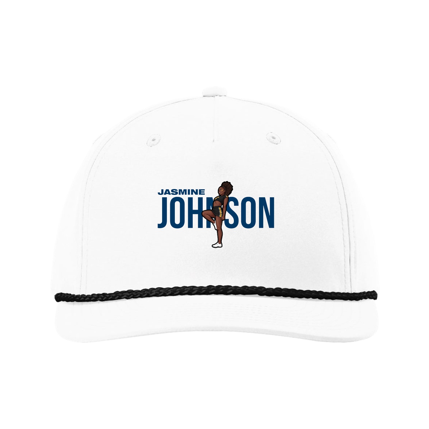Five-Panel Classic Rope Cap — Player Name in White