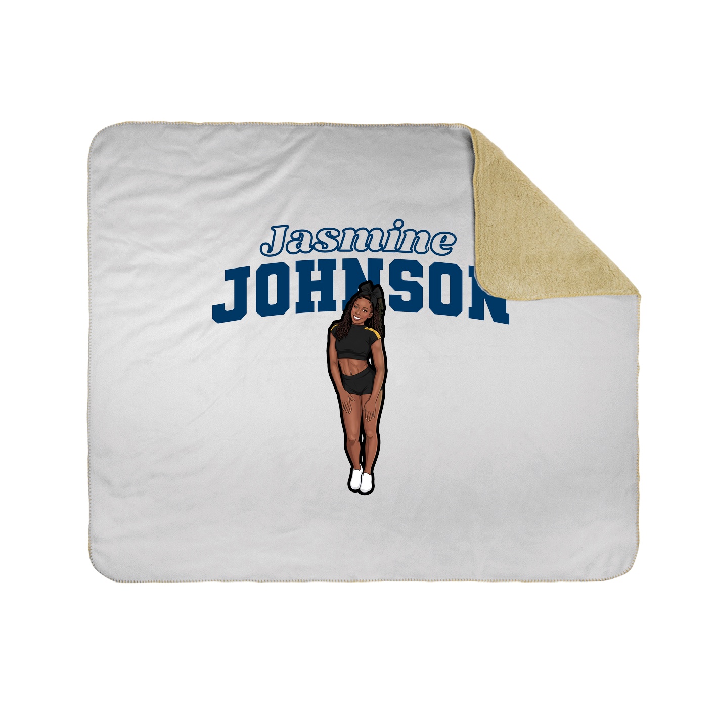 Throw Blanket — Name Arch in White