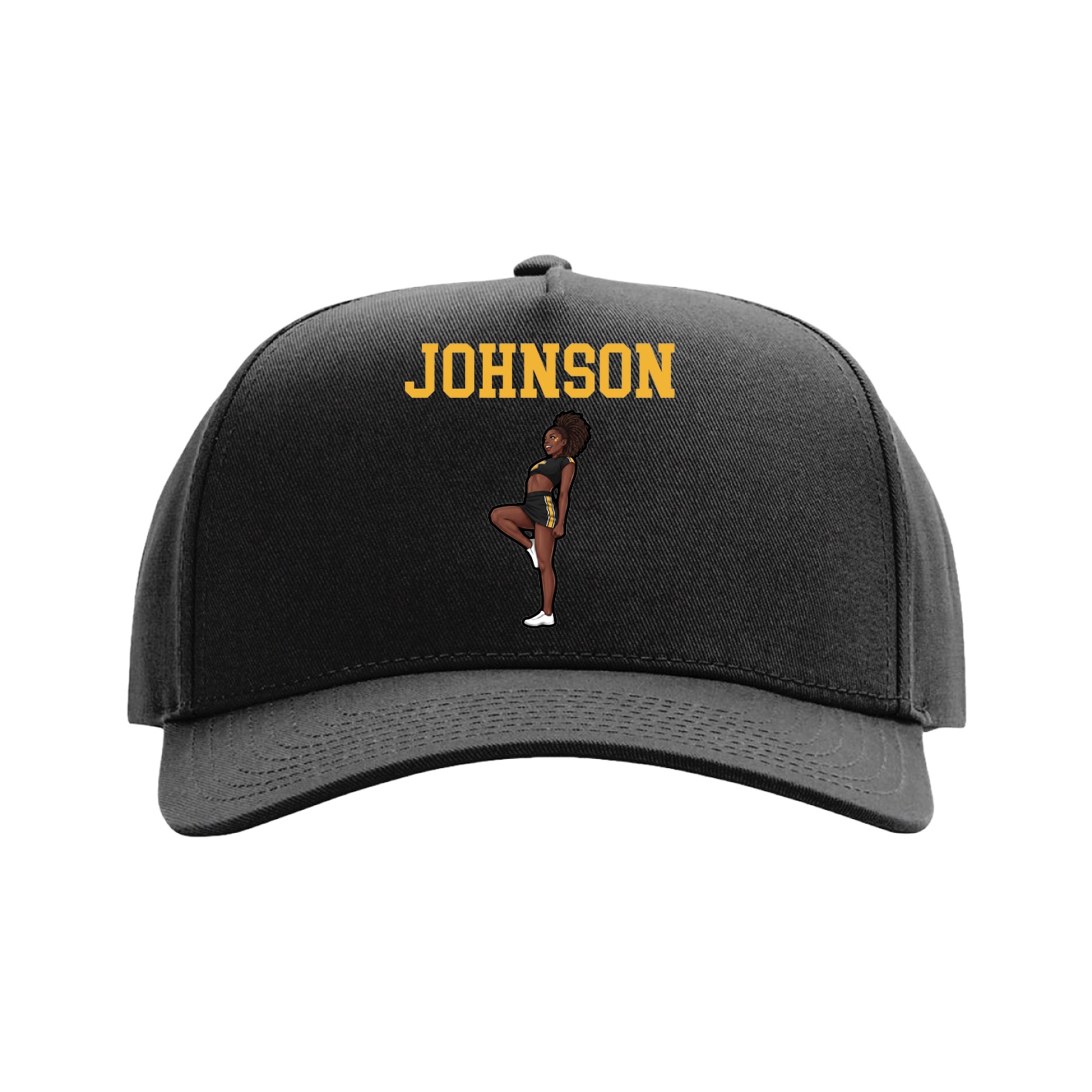Full Fabric Five-Panel Champ Cap — Shirsey in Black
