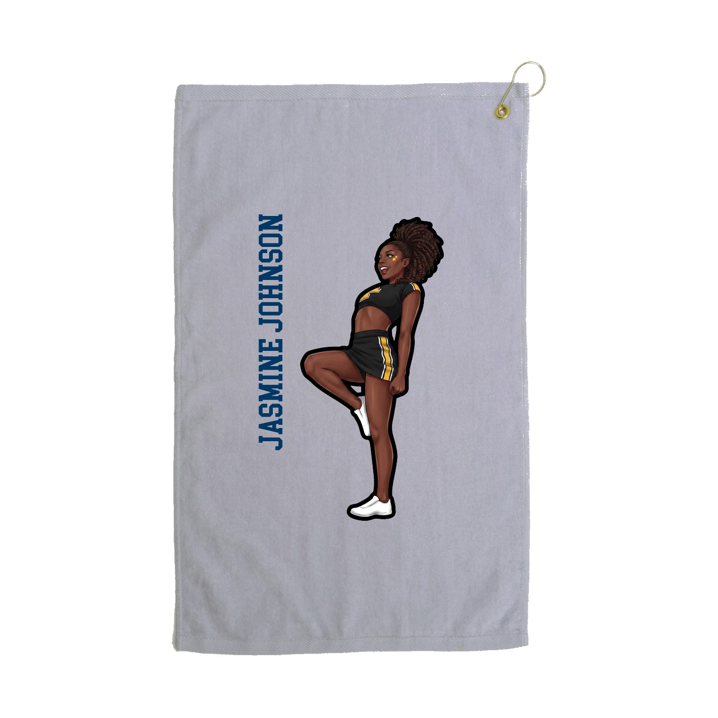 Golf Towel — Name Vertical in Grey