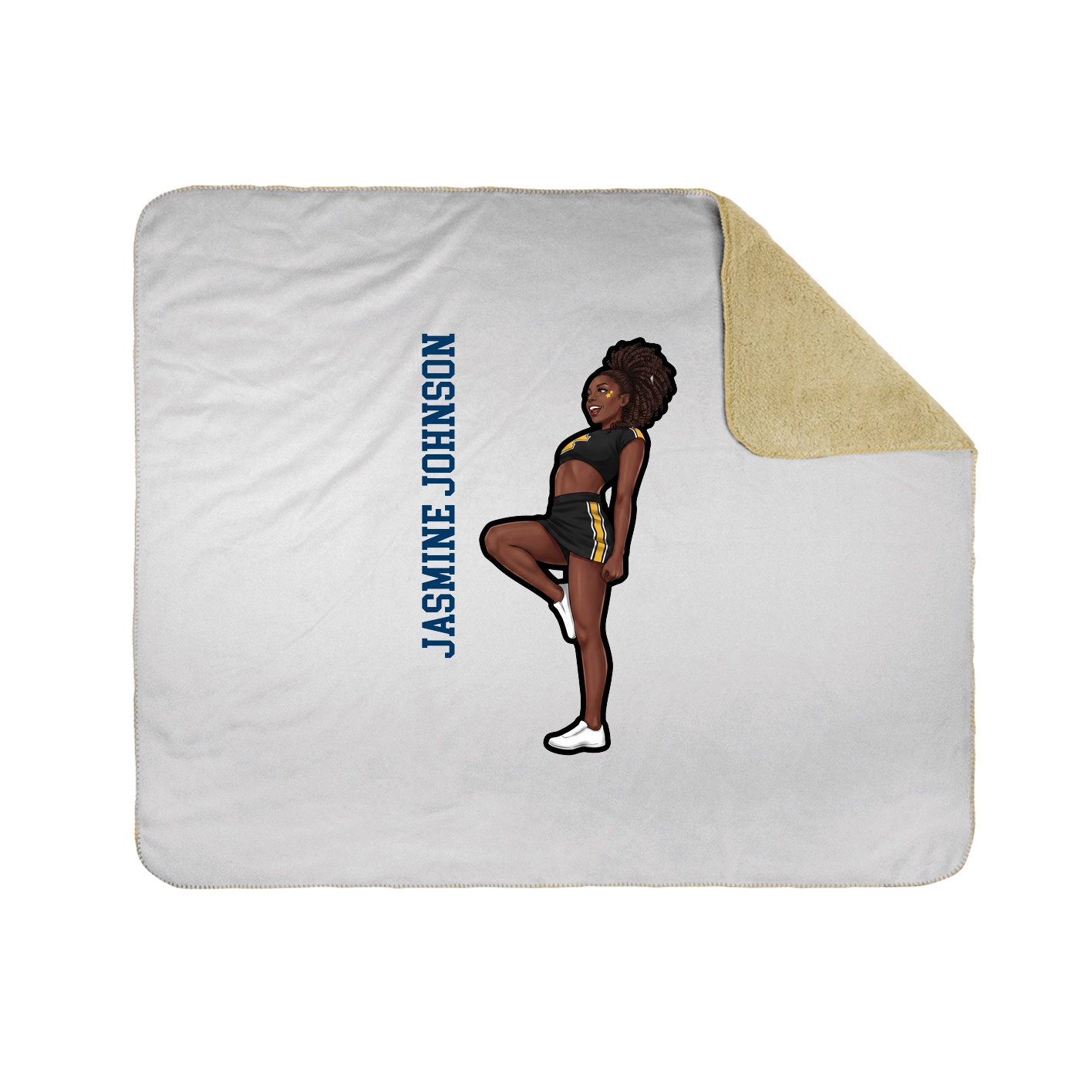 Throw Blanket — Name Vertical in White