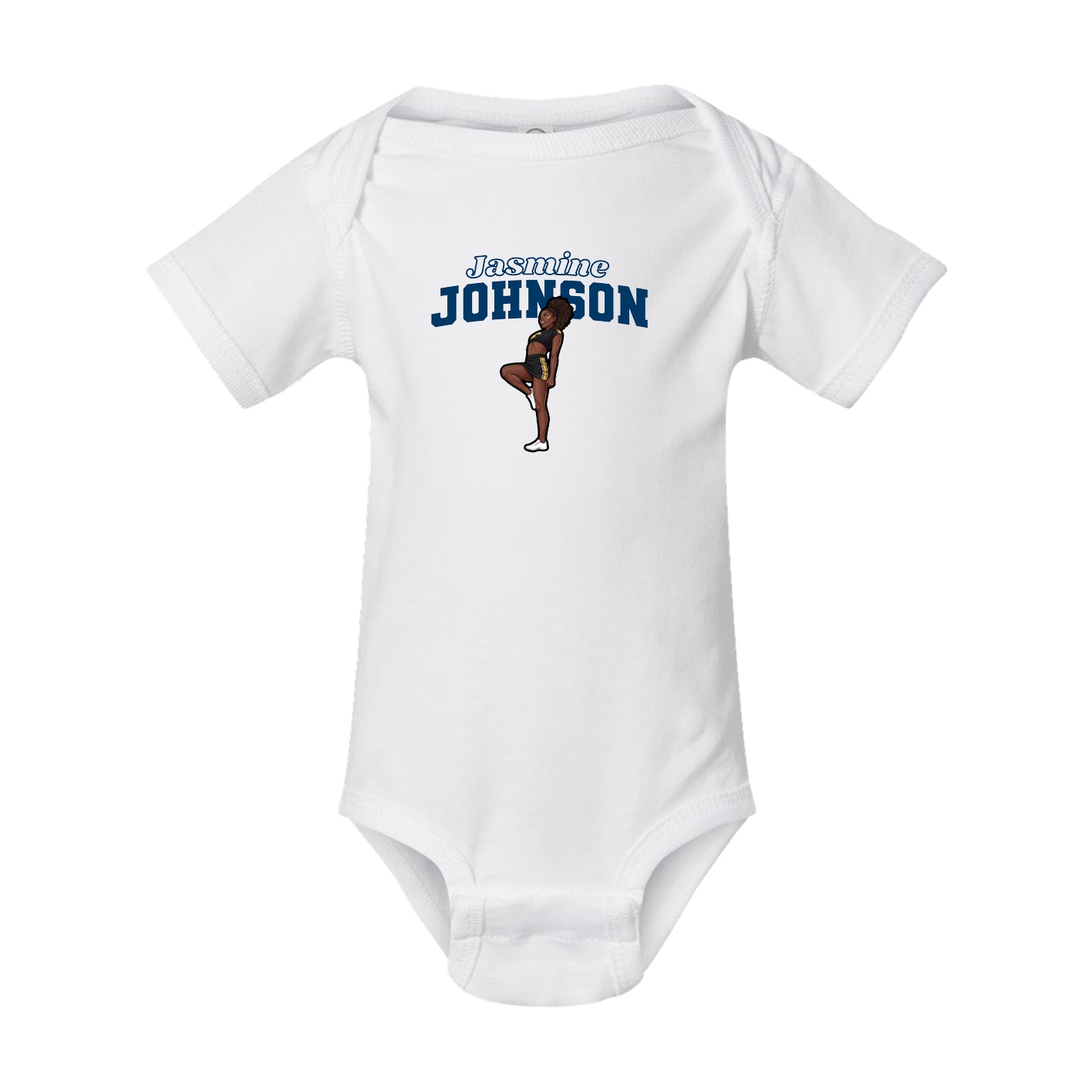 Baby Onesie — Name Arch in White