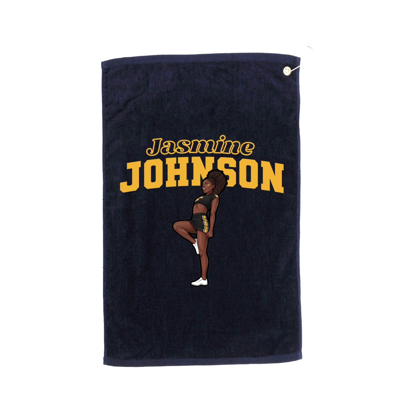 Golf Towel — Name Arch in Navy