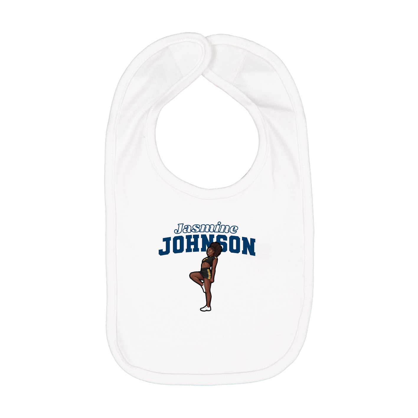 Infant Bib — Name Arch in White