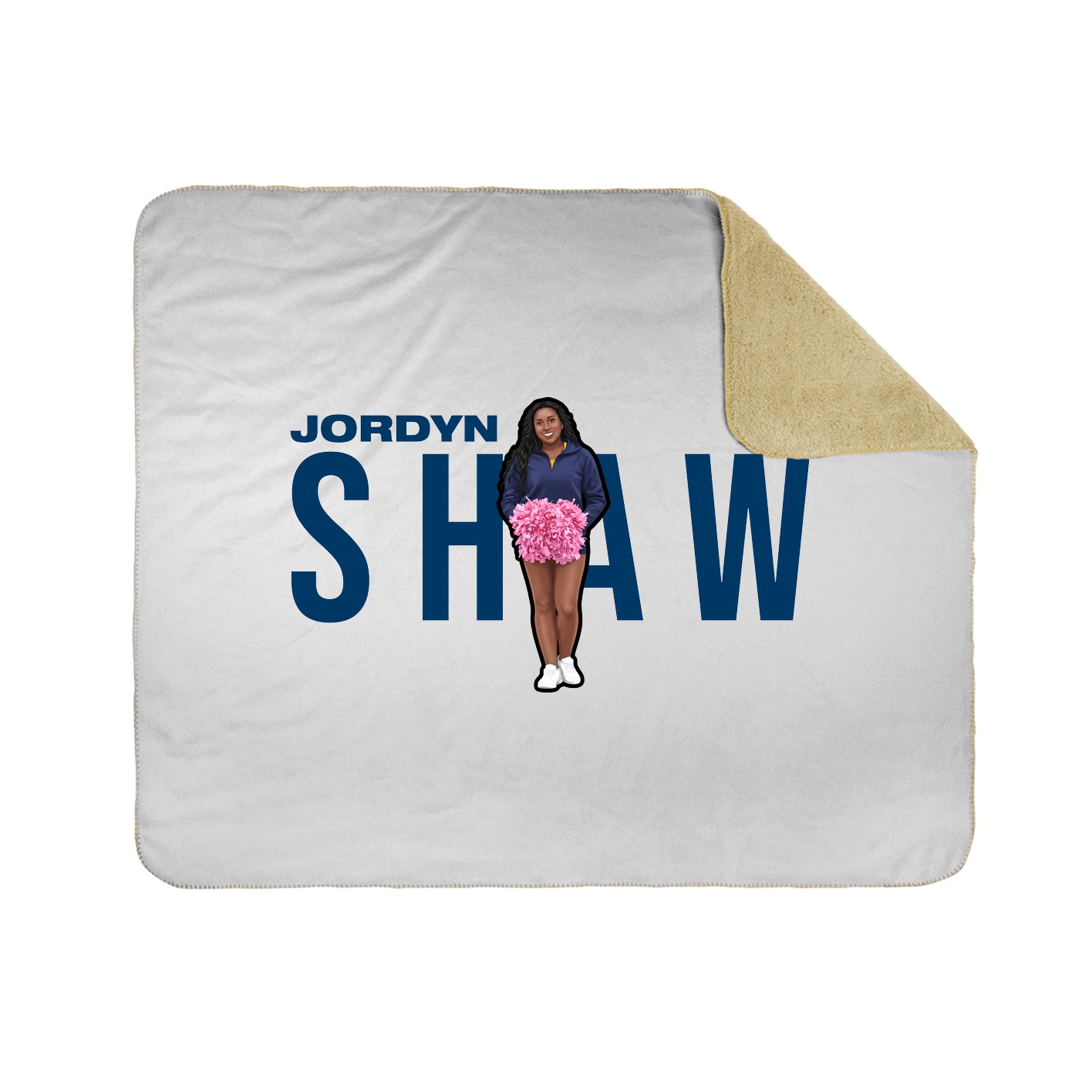 Throw Blanket — Player Name in White