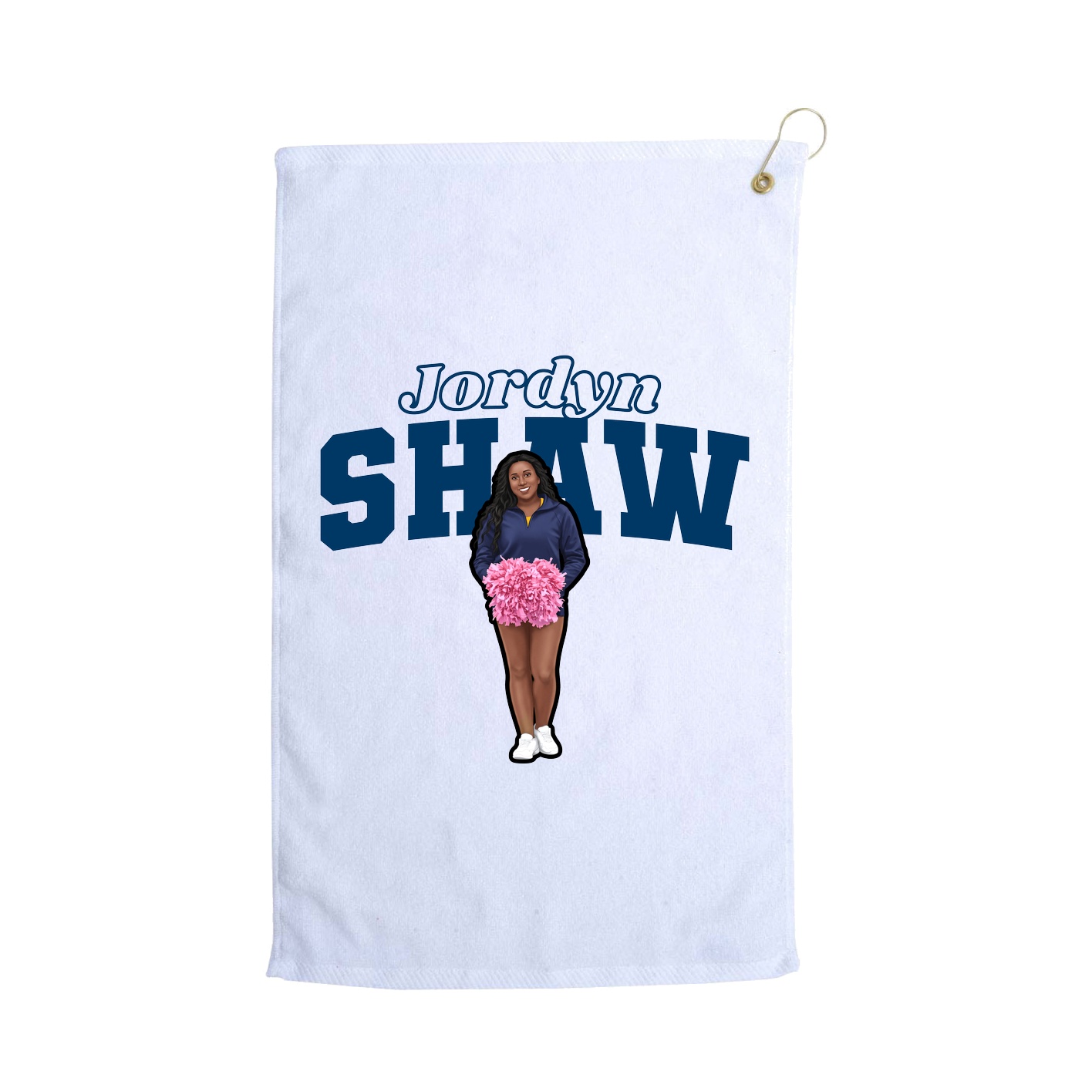 Golf Towel — Name Arch in White