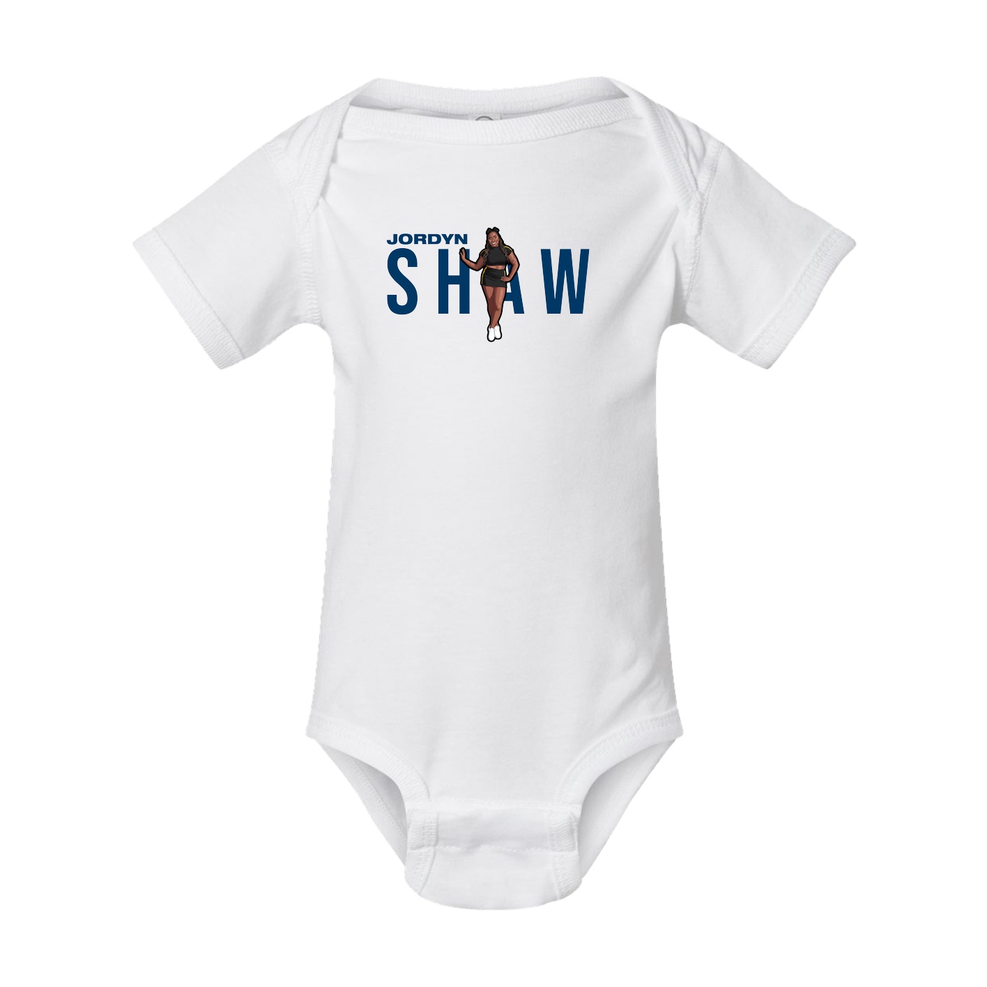 Baby Onesie — Player Name in White