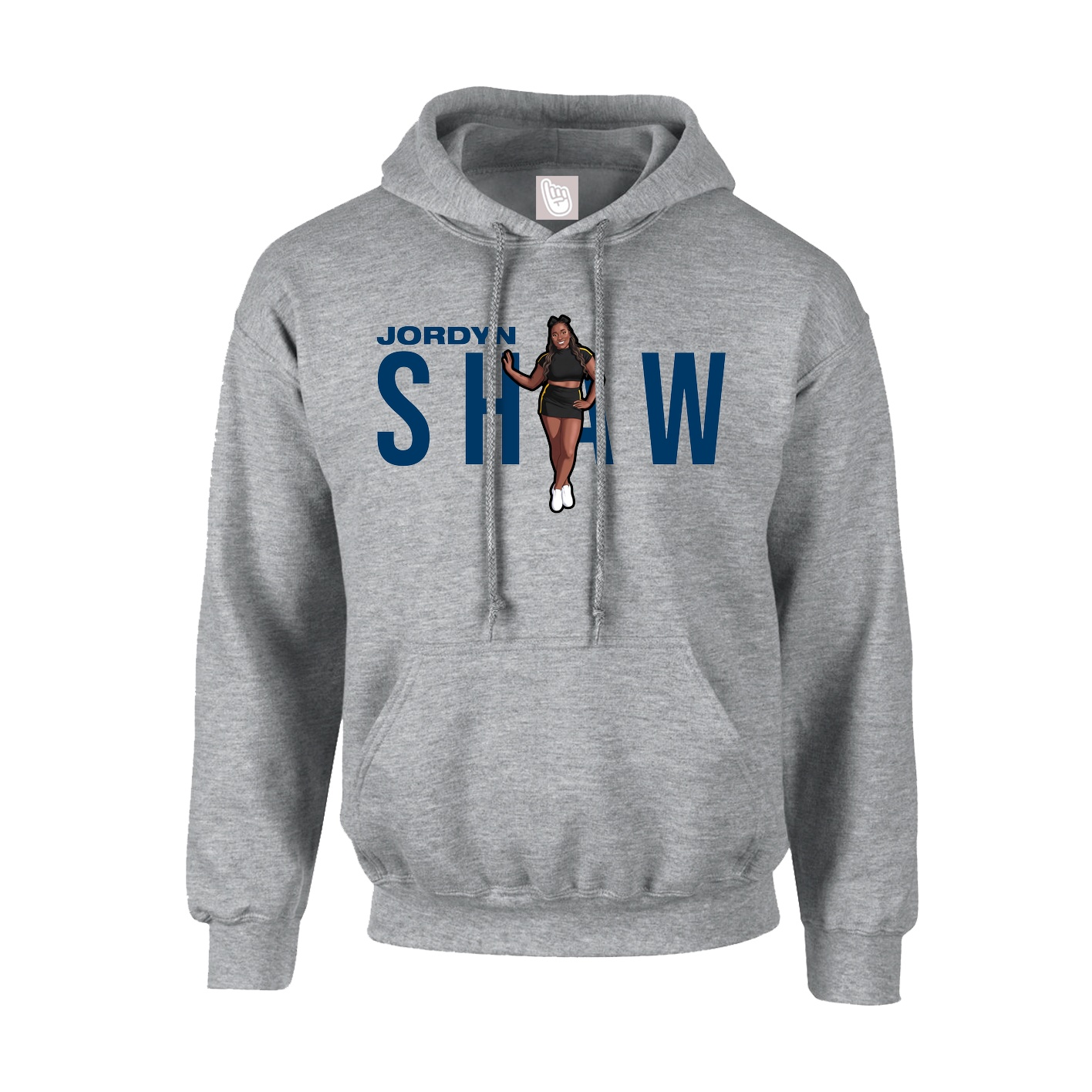 Hoodie — Player Name in Grey