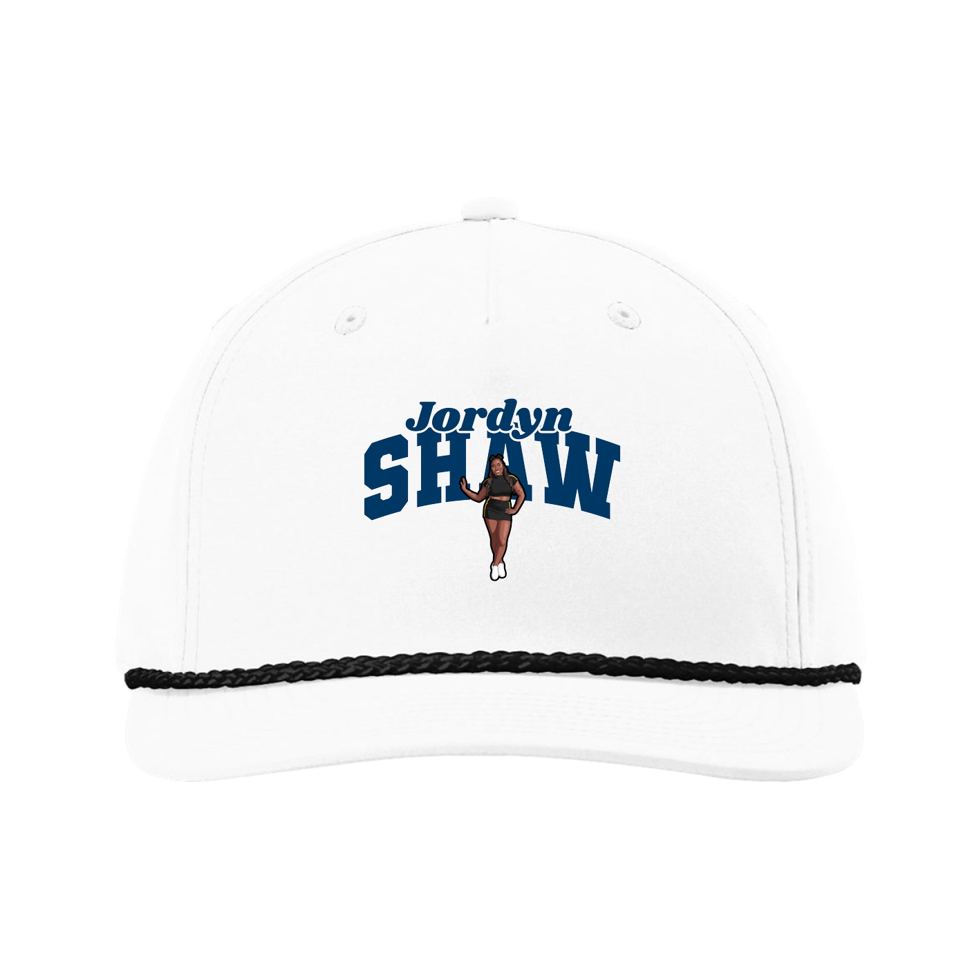 Five-Panel Classic Rope Cap — Signature Arch in White