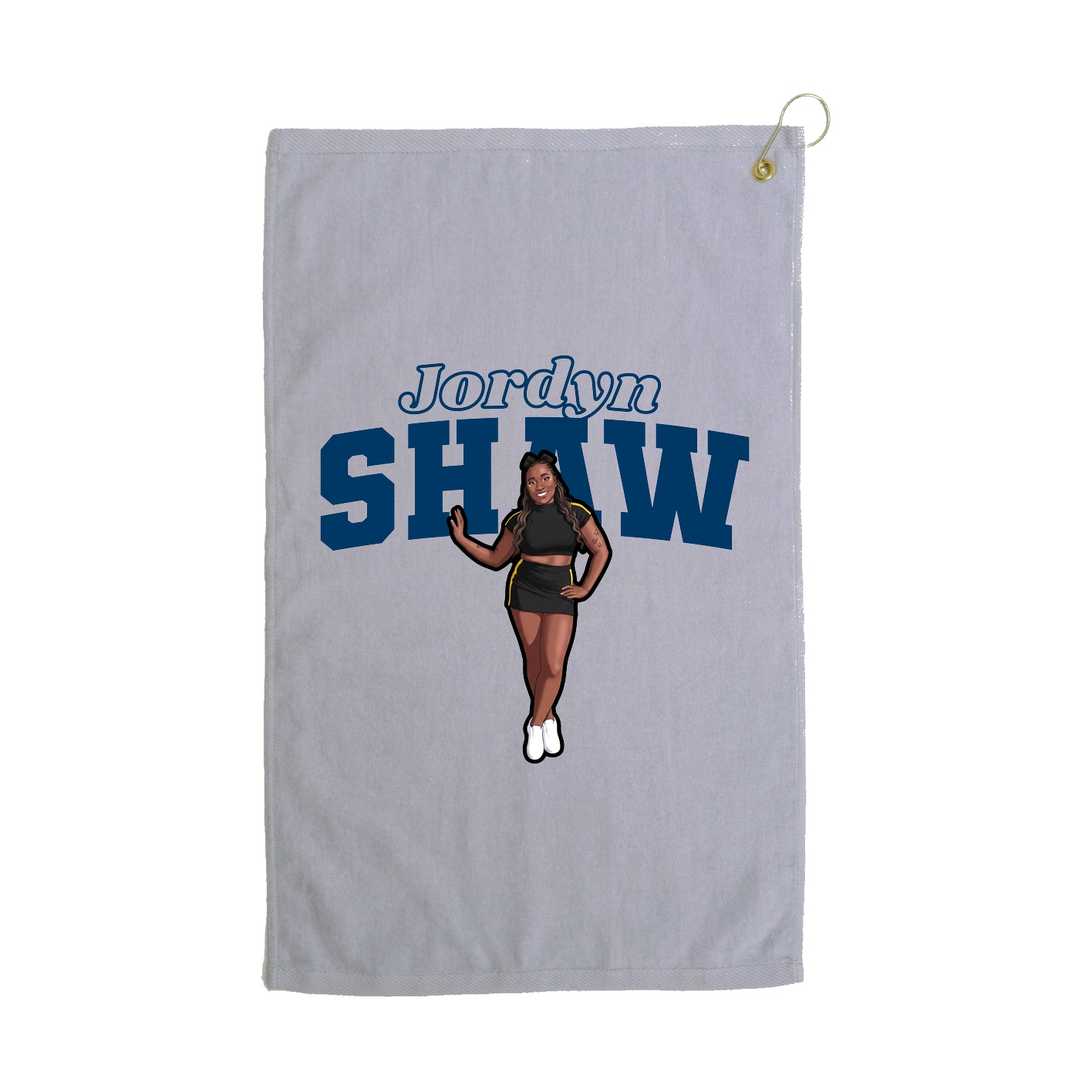 Golf Towel — Name Arch in Grey