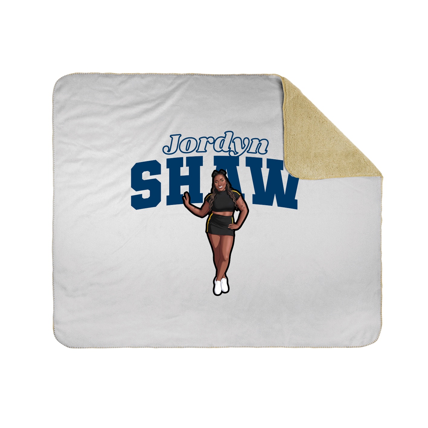 Throw Blanket — Name Arch in White