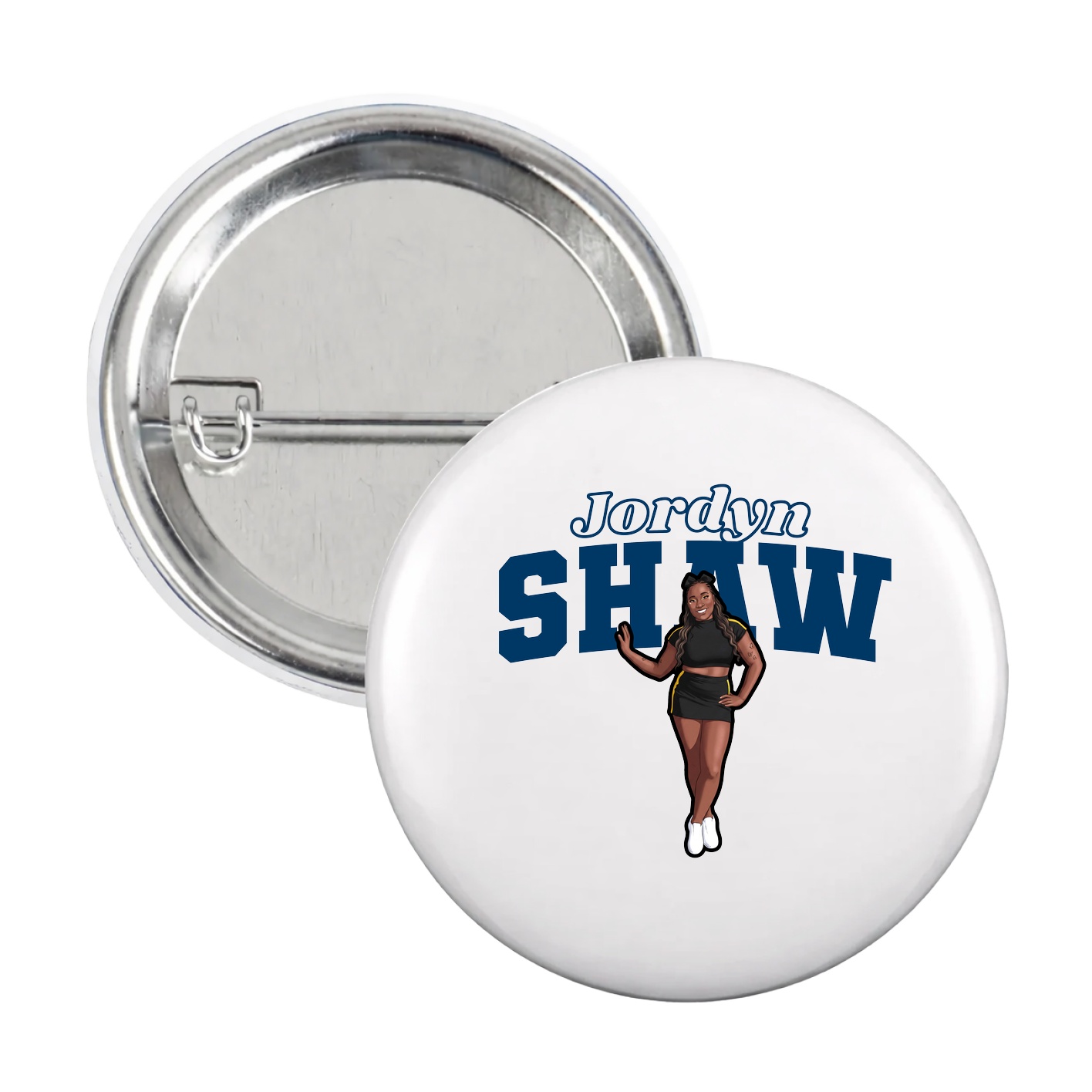 Game Day Button — Name Arch in White