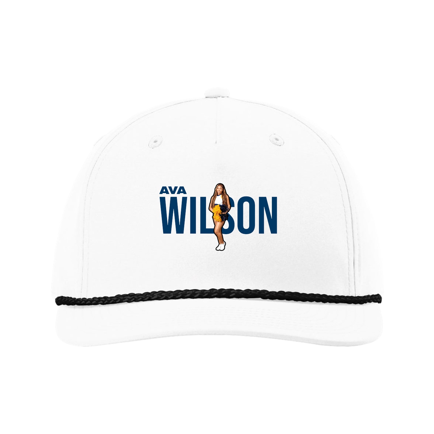 Five-Panel Classic Rope Cap — Player Name in White