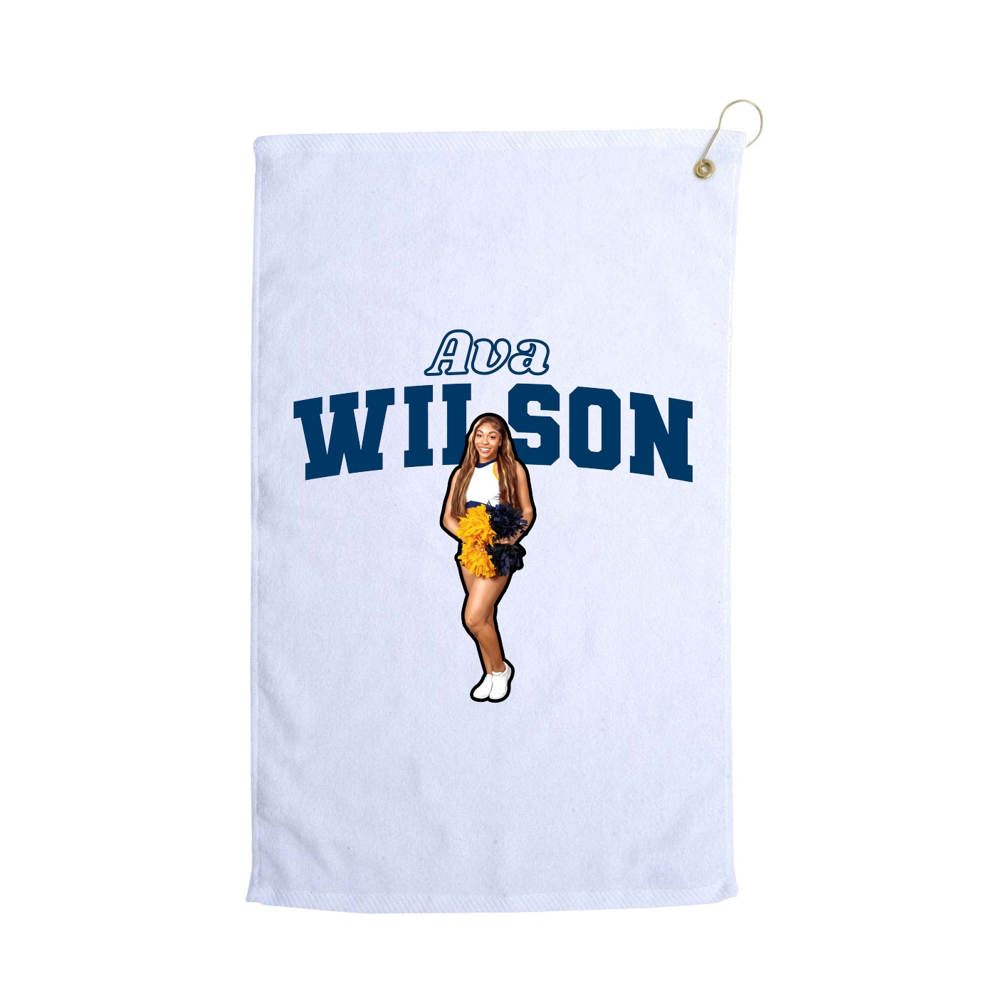Golf Towel — Name Arch in White