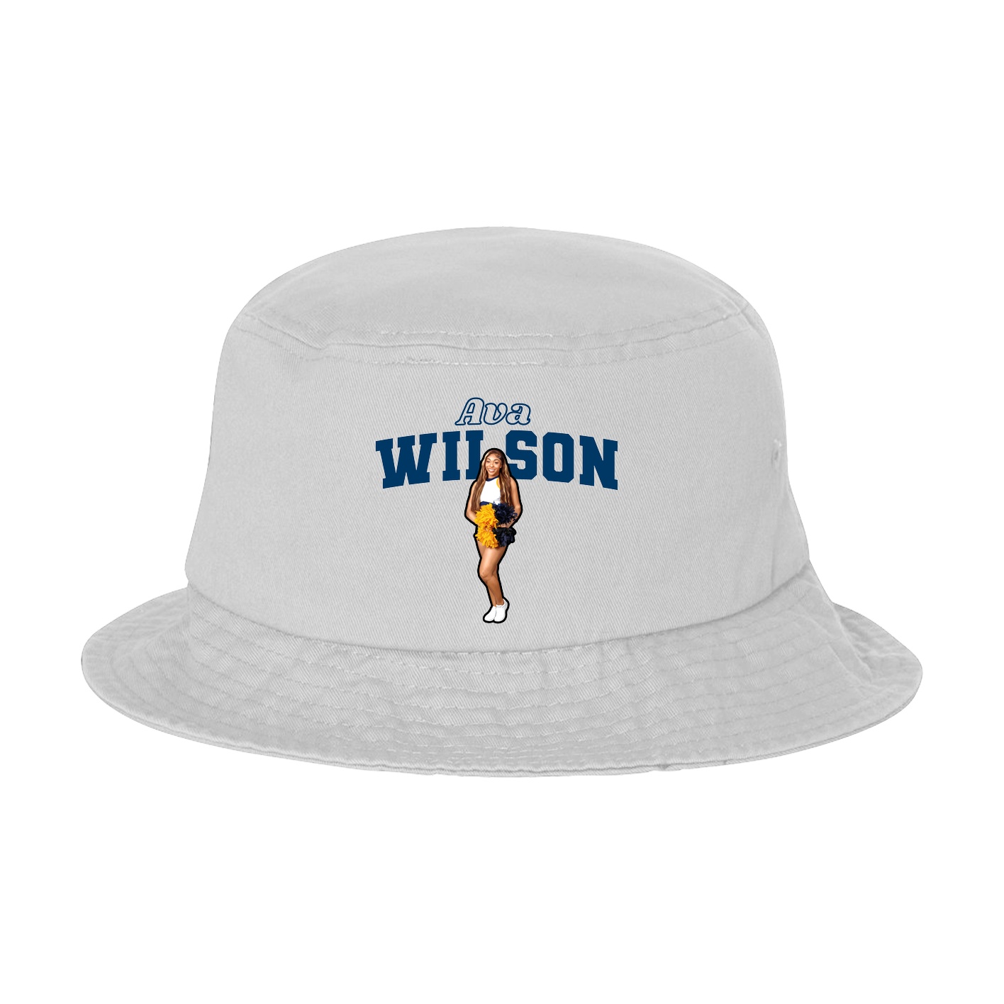 Bucket Cap — Name Arch in White