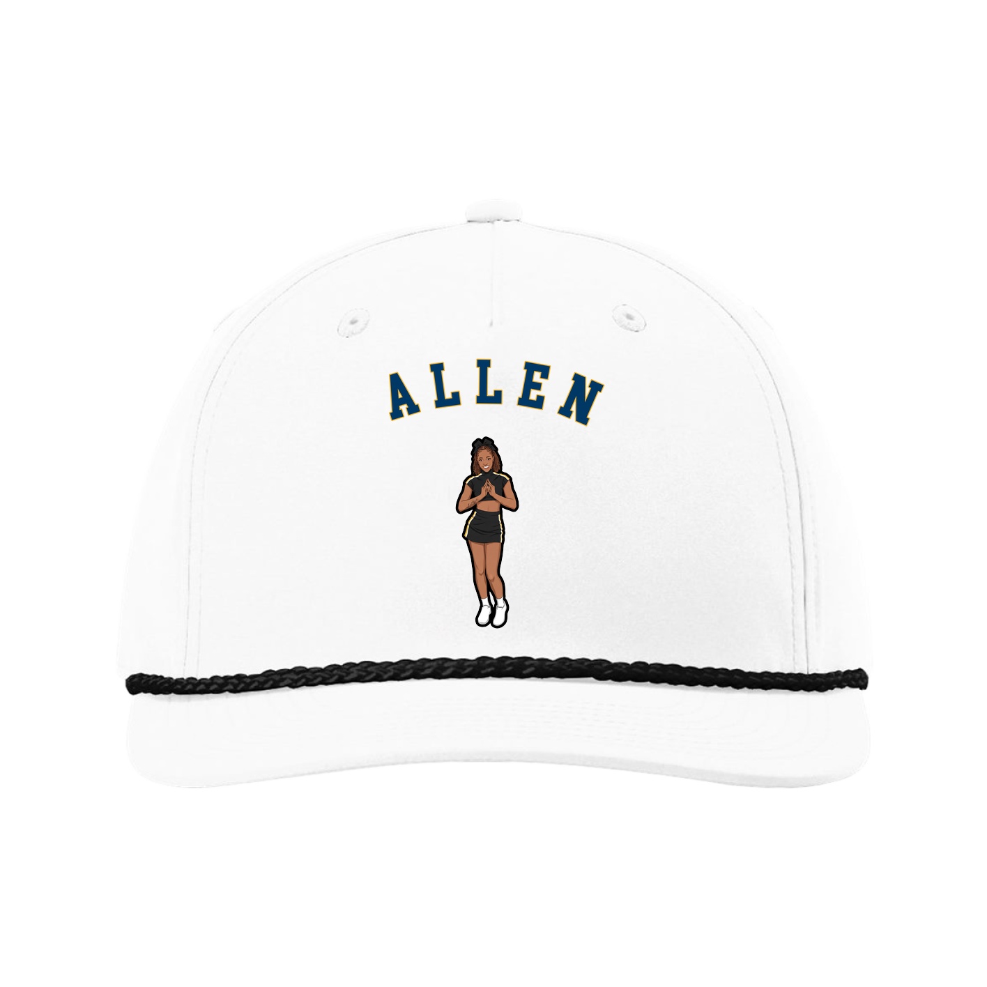 Five-Panel Classic Rope Cap — Shirsey Arch in White