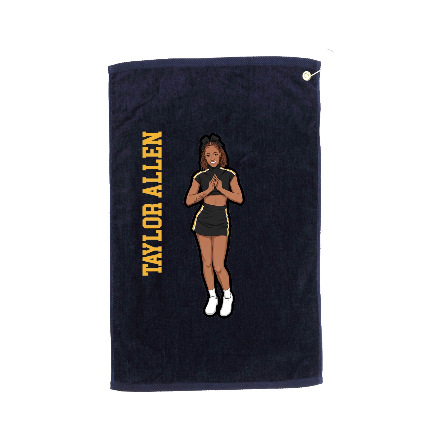Golf Towel — Name Vertical in Navy
