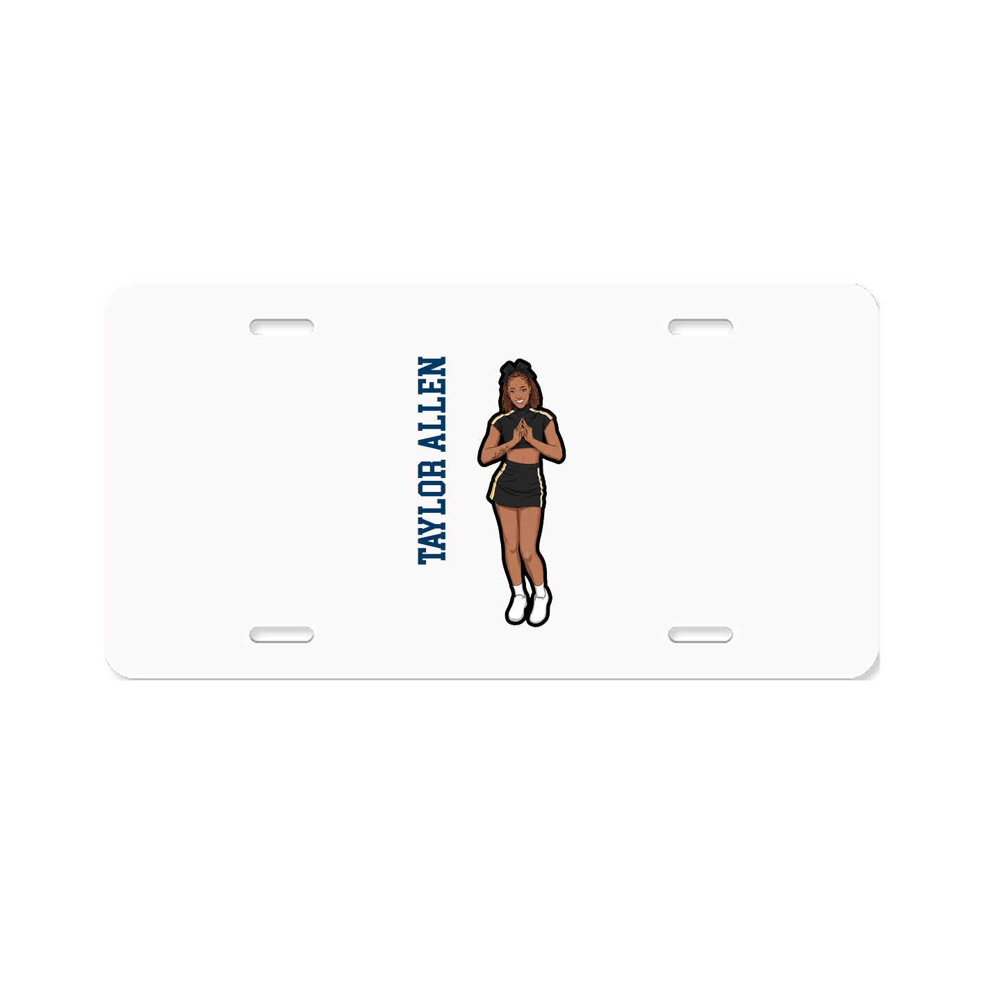 License Plate — Name Vertical in Classic