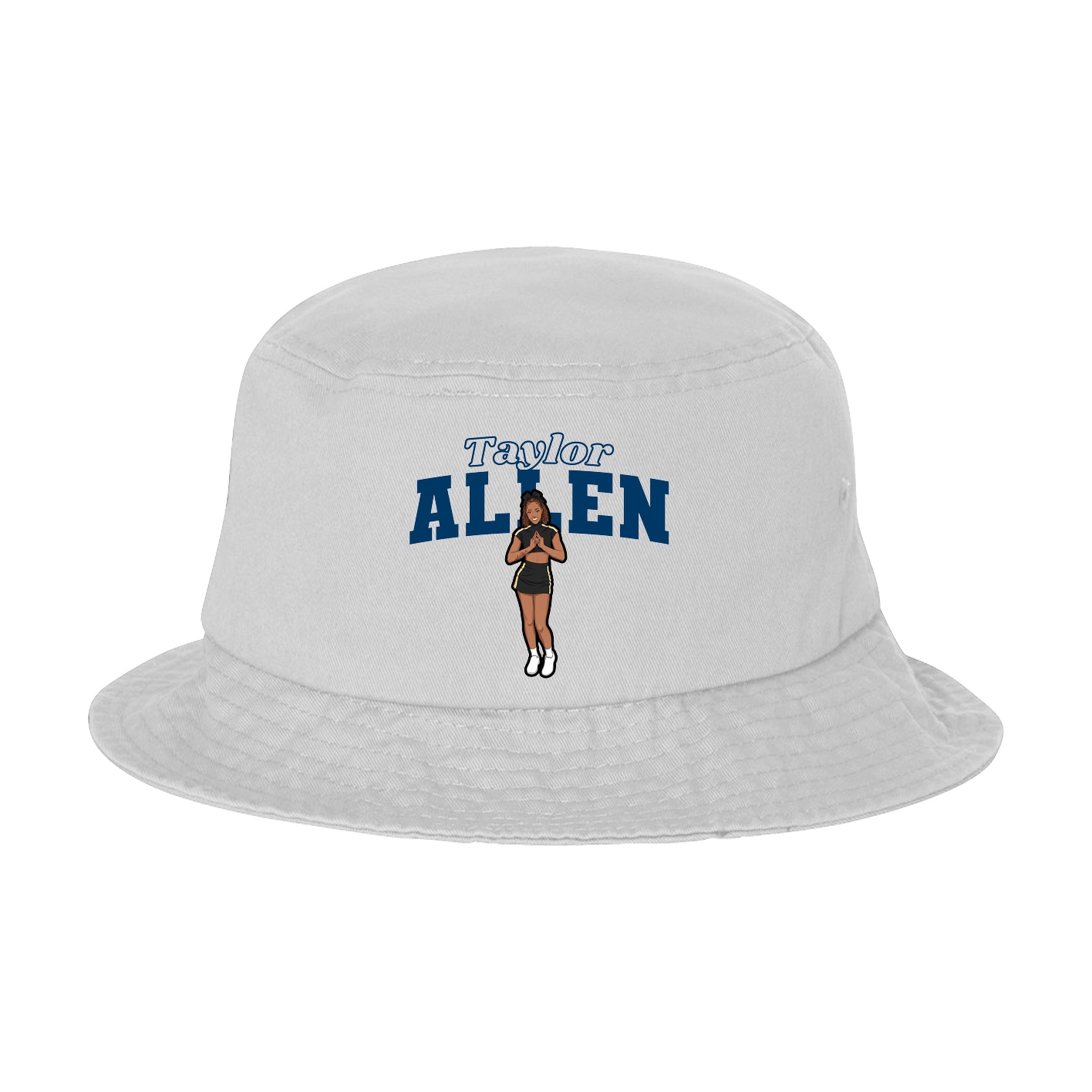 Bucket Cap — Name Arch in White