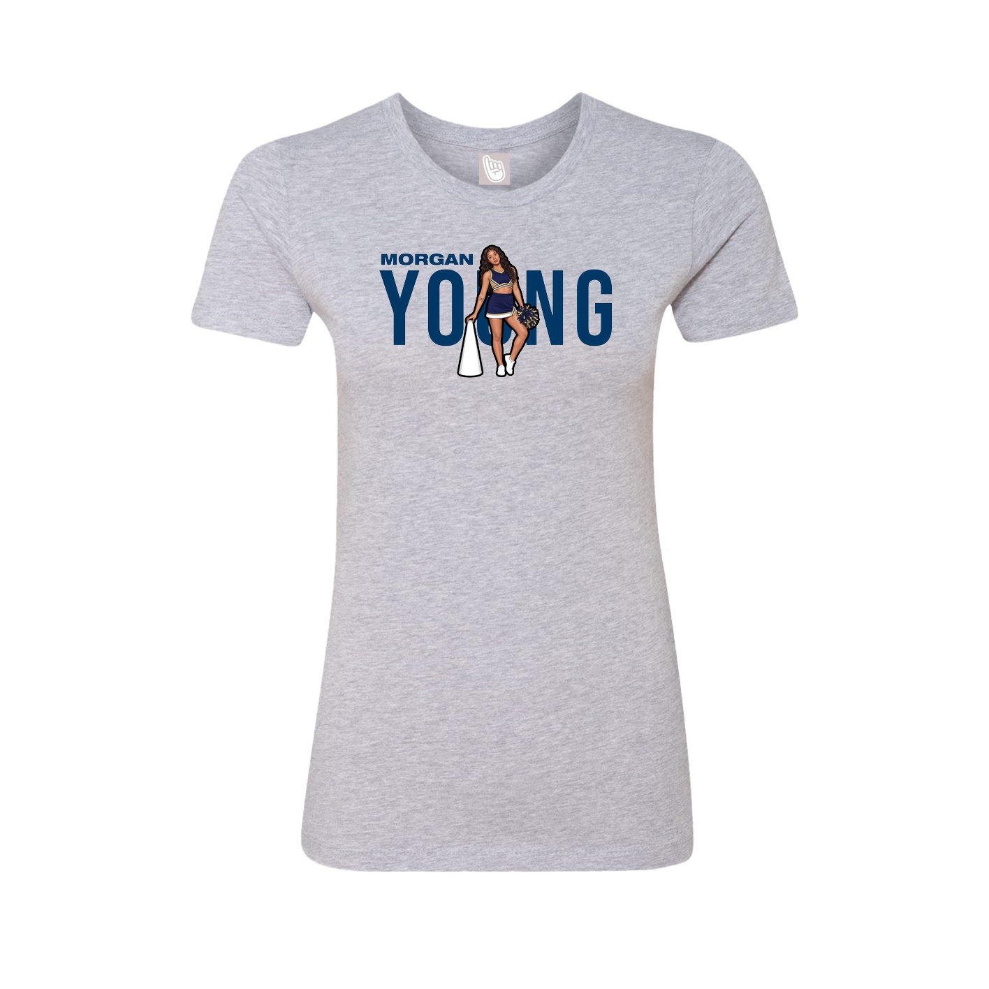 Fitted Women's Tee — Player Name in Grey