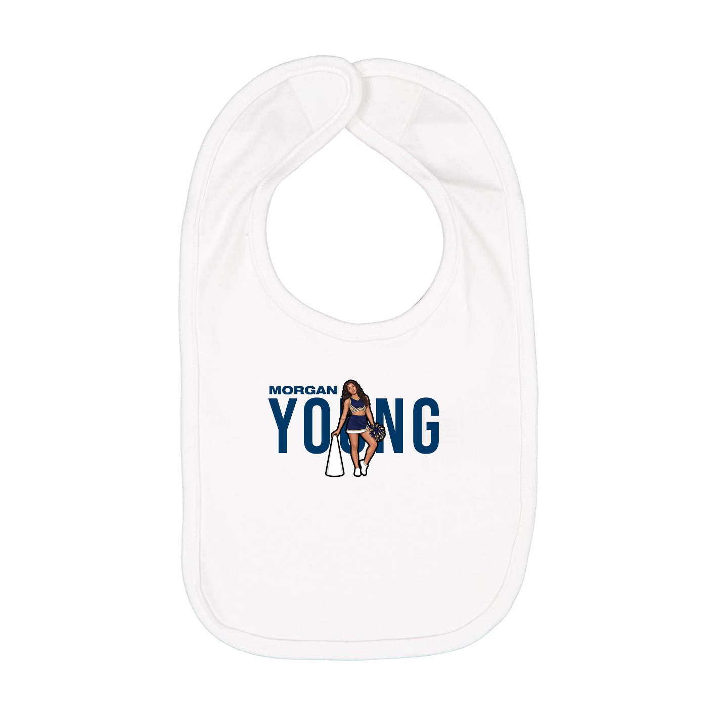 Infant Bib — Player Name in White