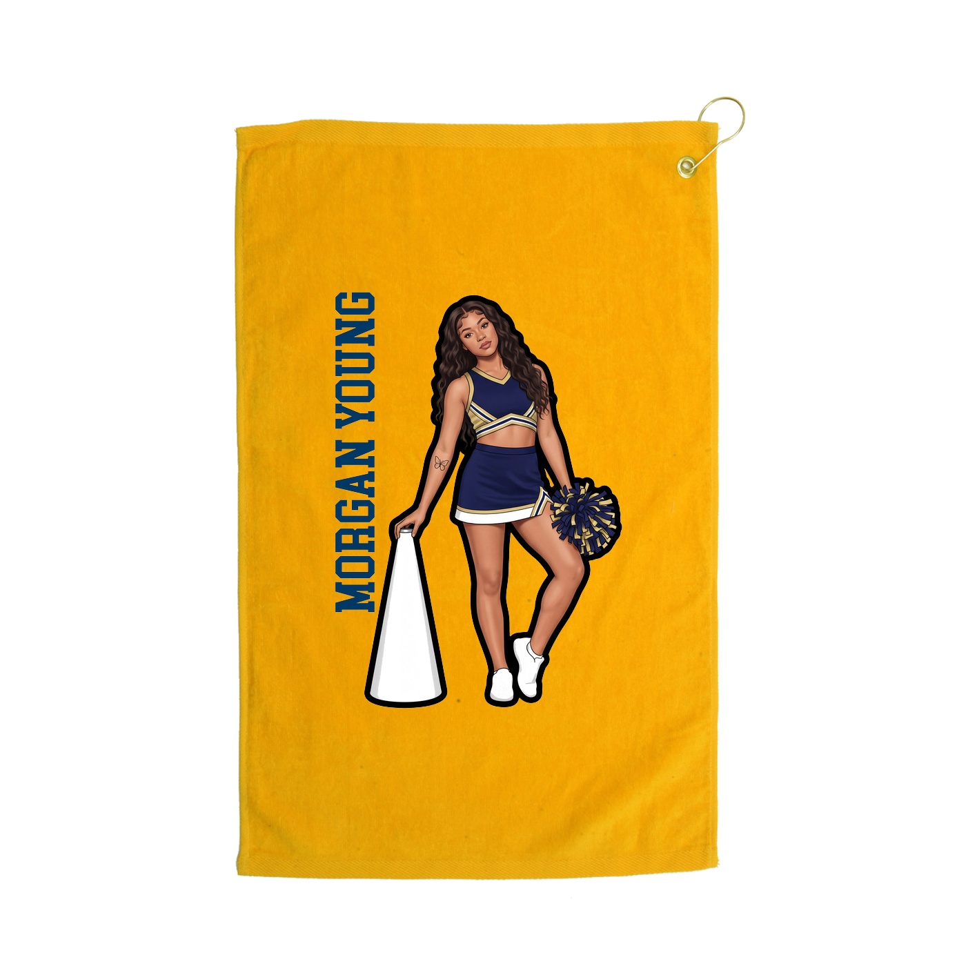 Golf Towel — Name Vertical in Gold