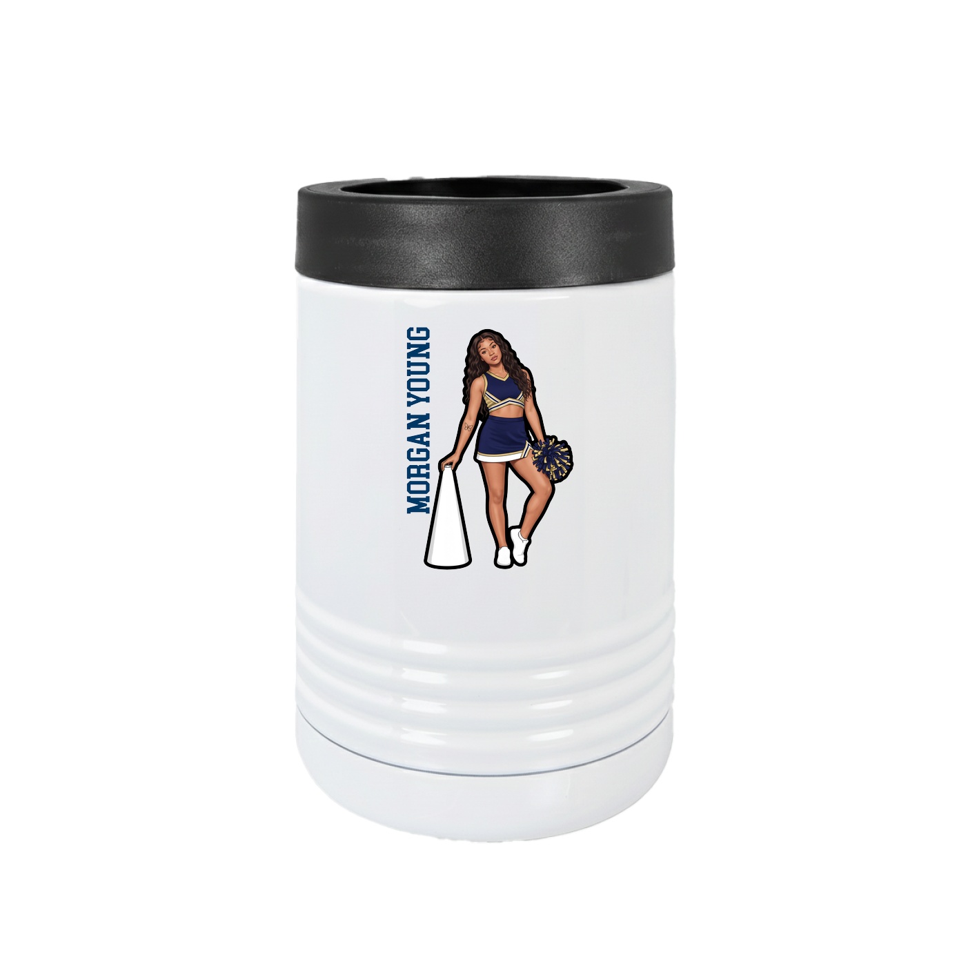 Beverage Holder — Name Vertical in White