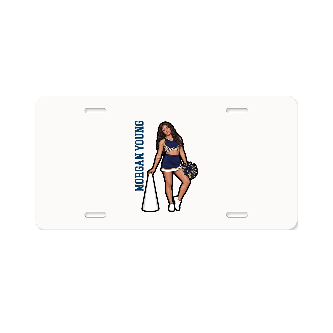License Plate — Name Vertical in Classic