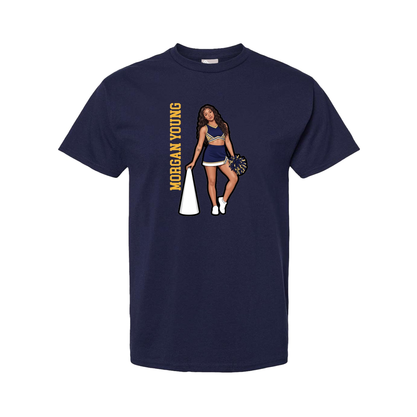 Tee — Name Vertical in Navy
