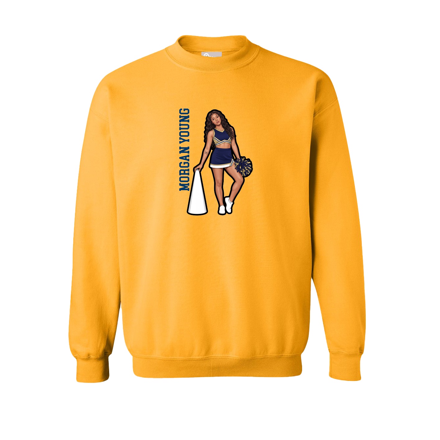 Fleece Crew — Name Vertical in Gold