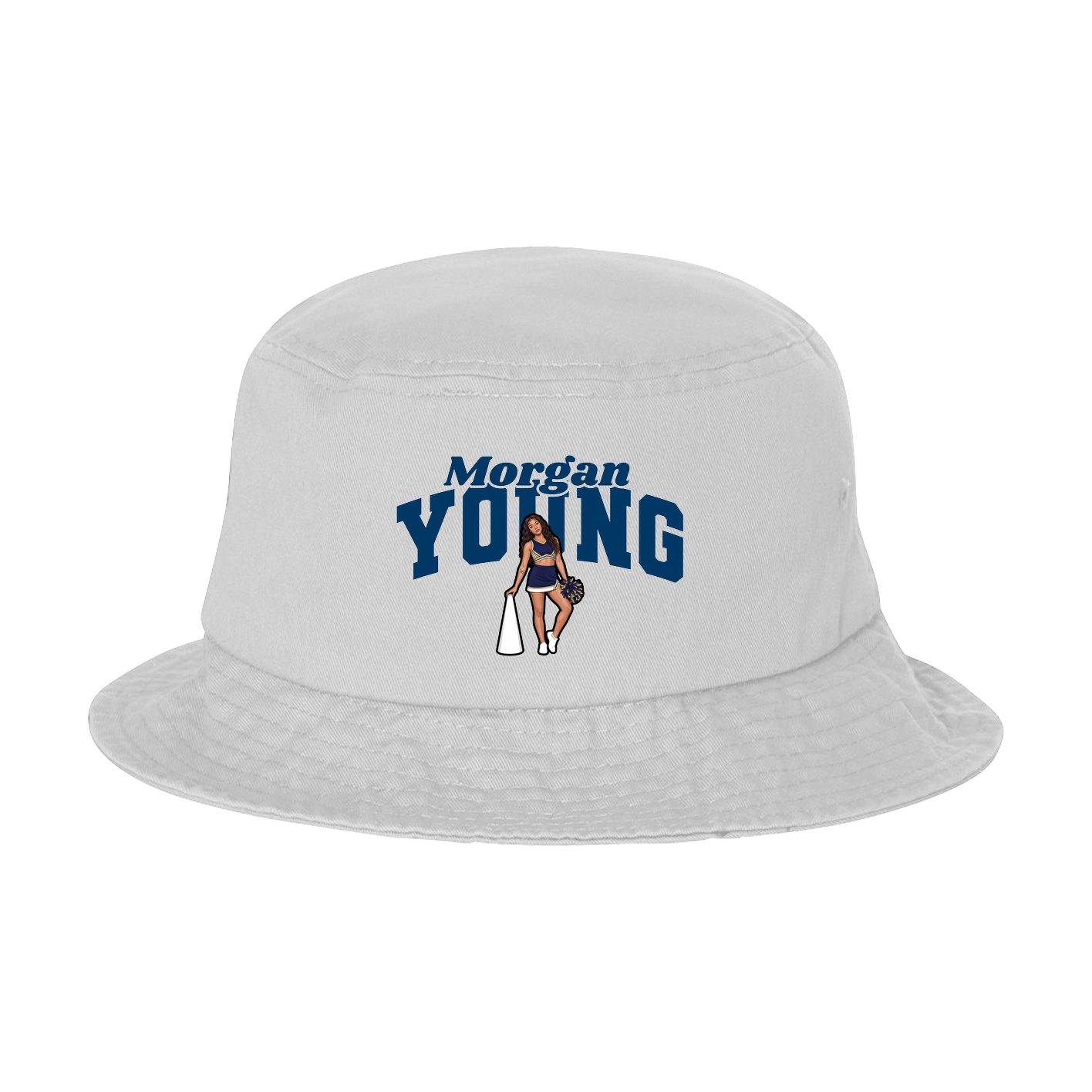 Bucket Cap — Signature Arch in White