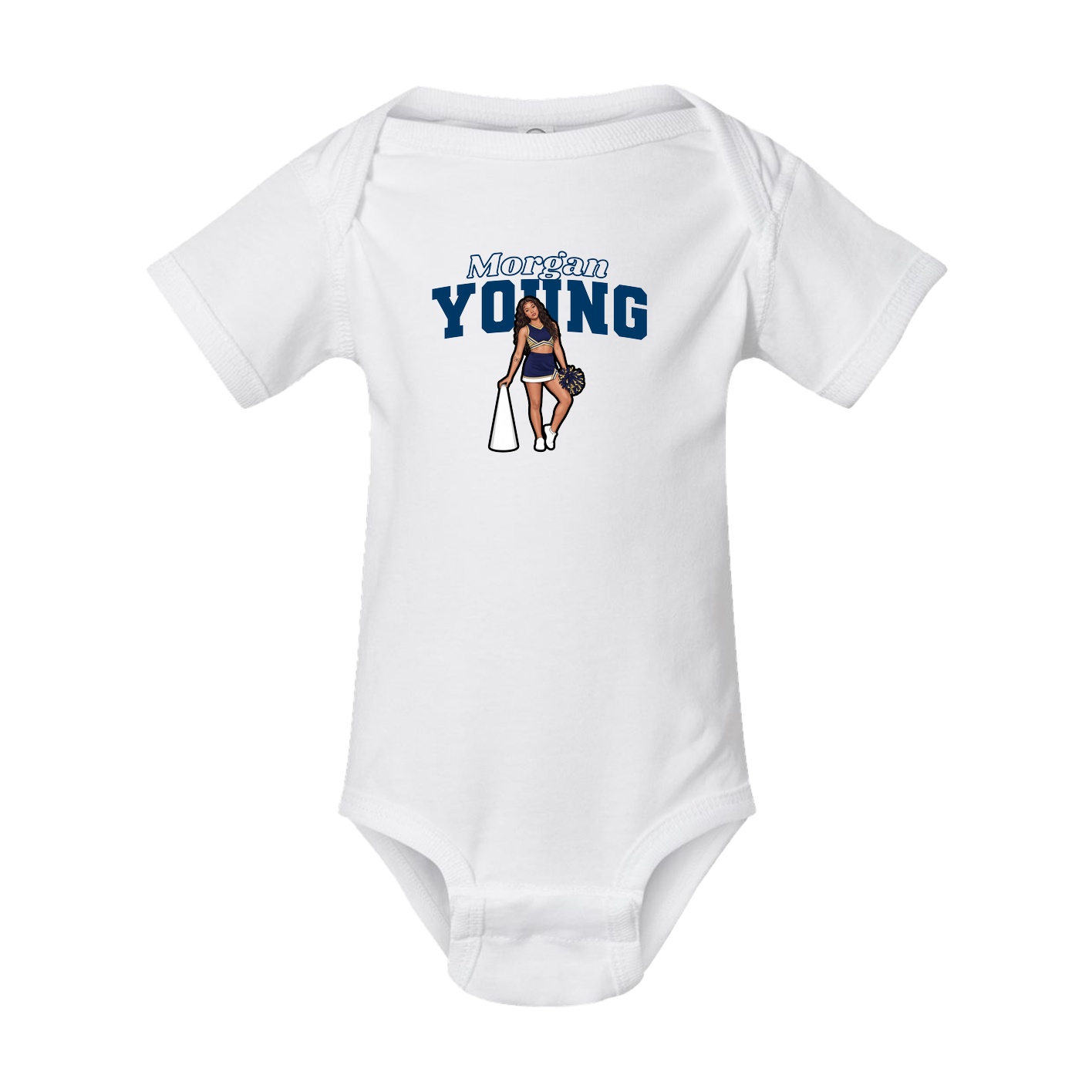 Baby Onesie — Name Arch in White