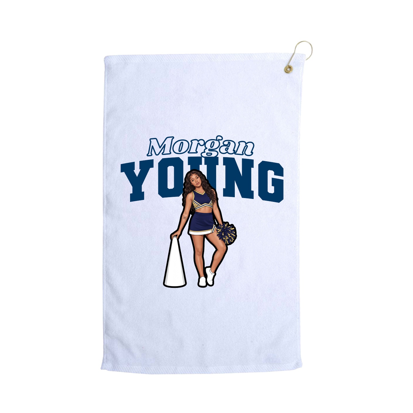 Golf Towel — Name Arch in White