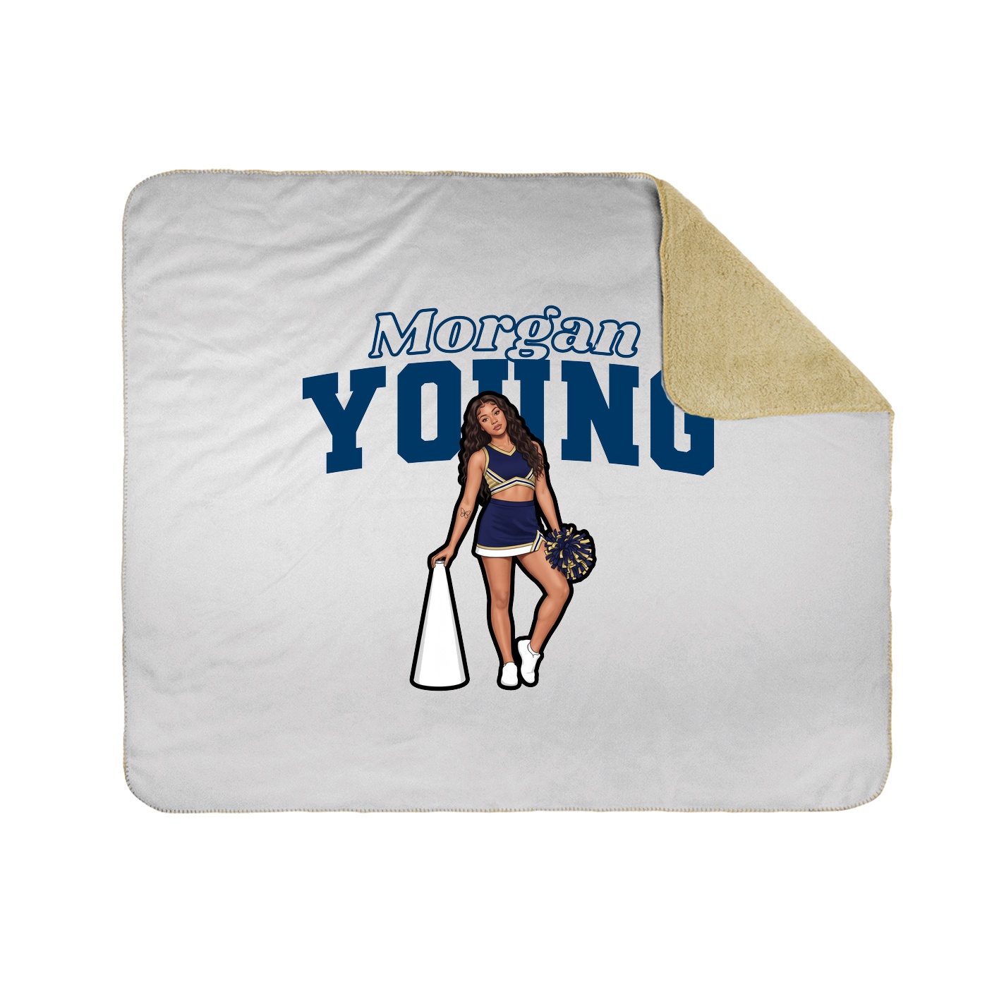 Throw Blanket — Name Arch in White