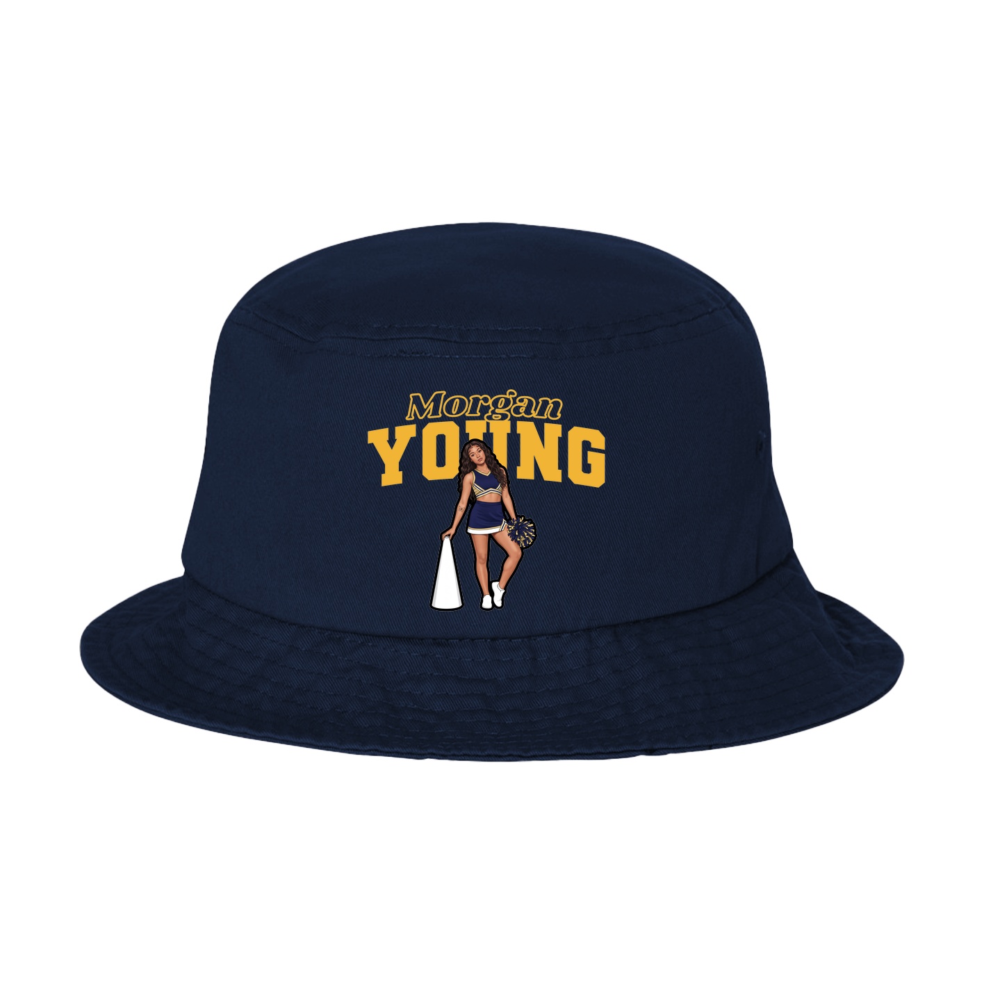 Bucket Cap — Name Arch in Navy